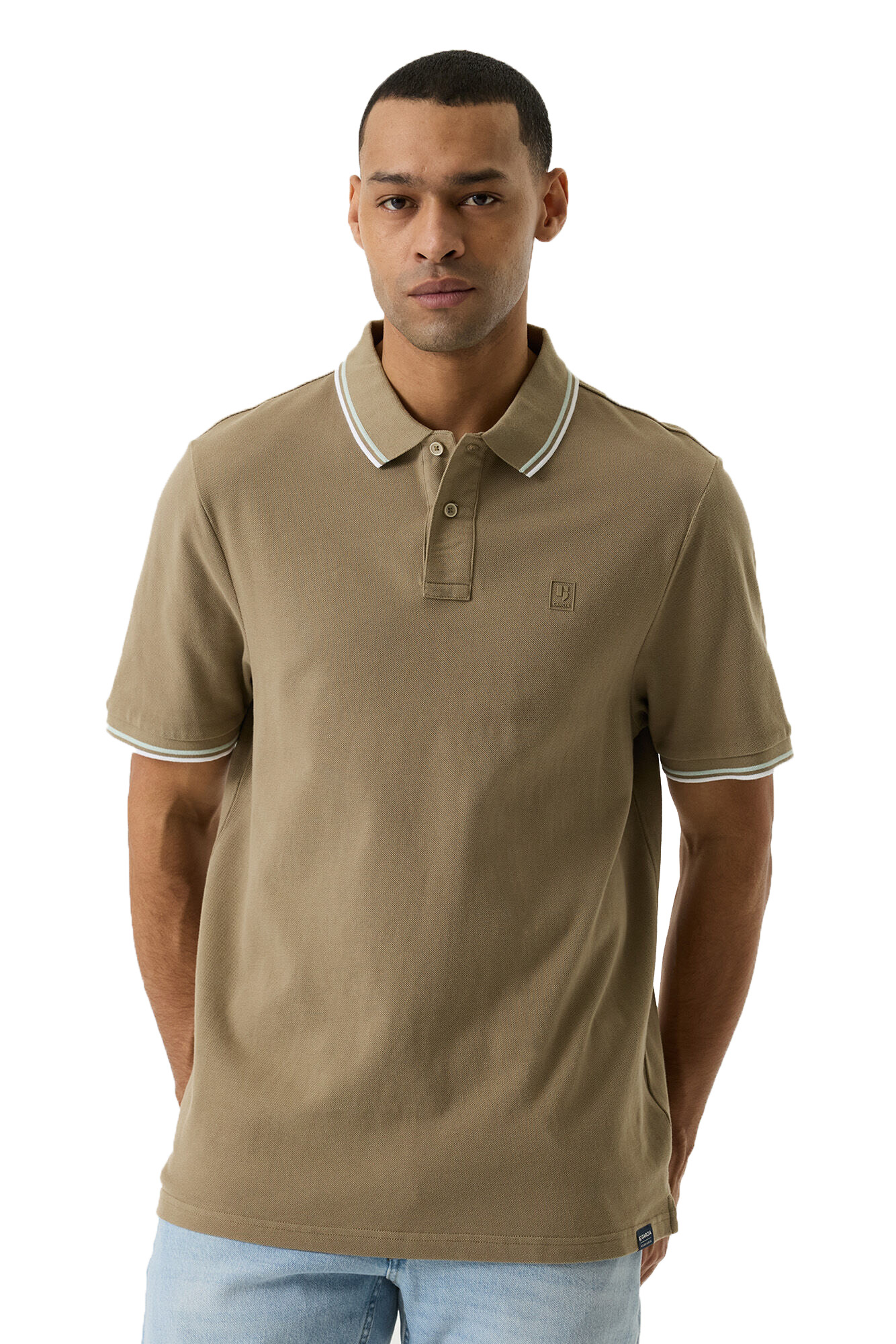 Garcia Herren Poloshirt - covered green