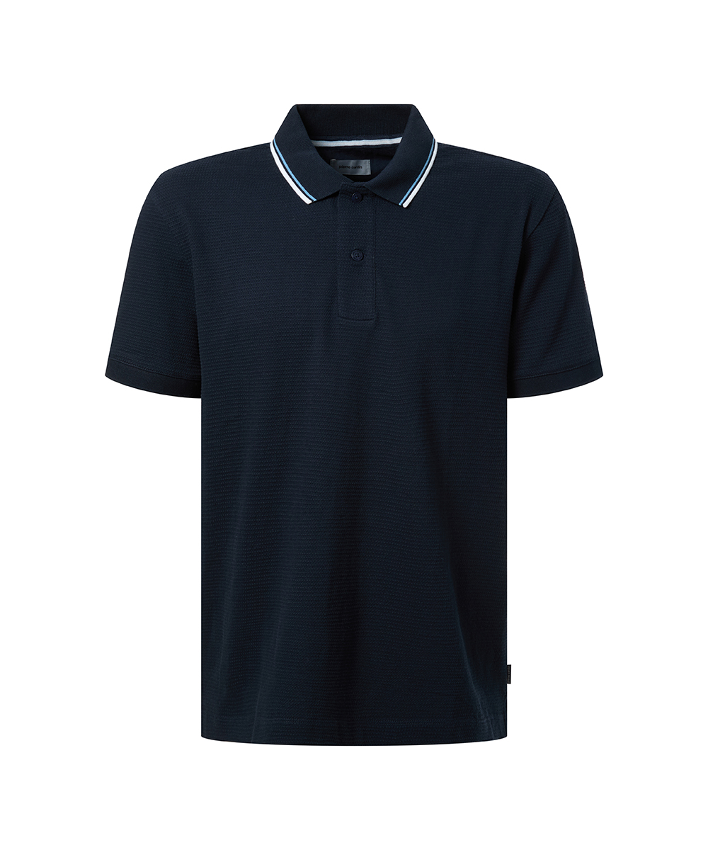 Pierre Cardin Poloshirt Waffelpiqué - dunkelblau XXL
