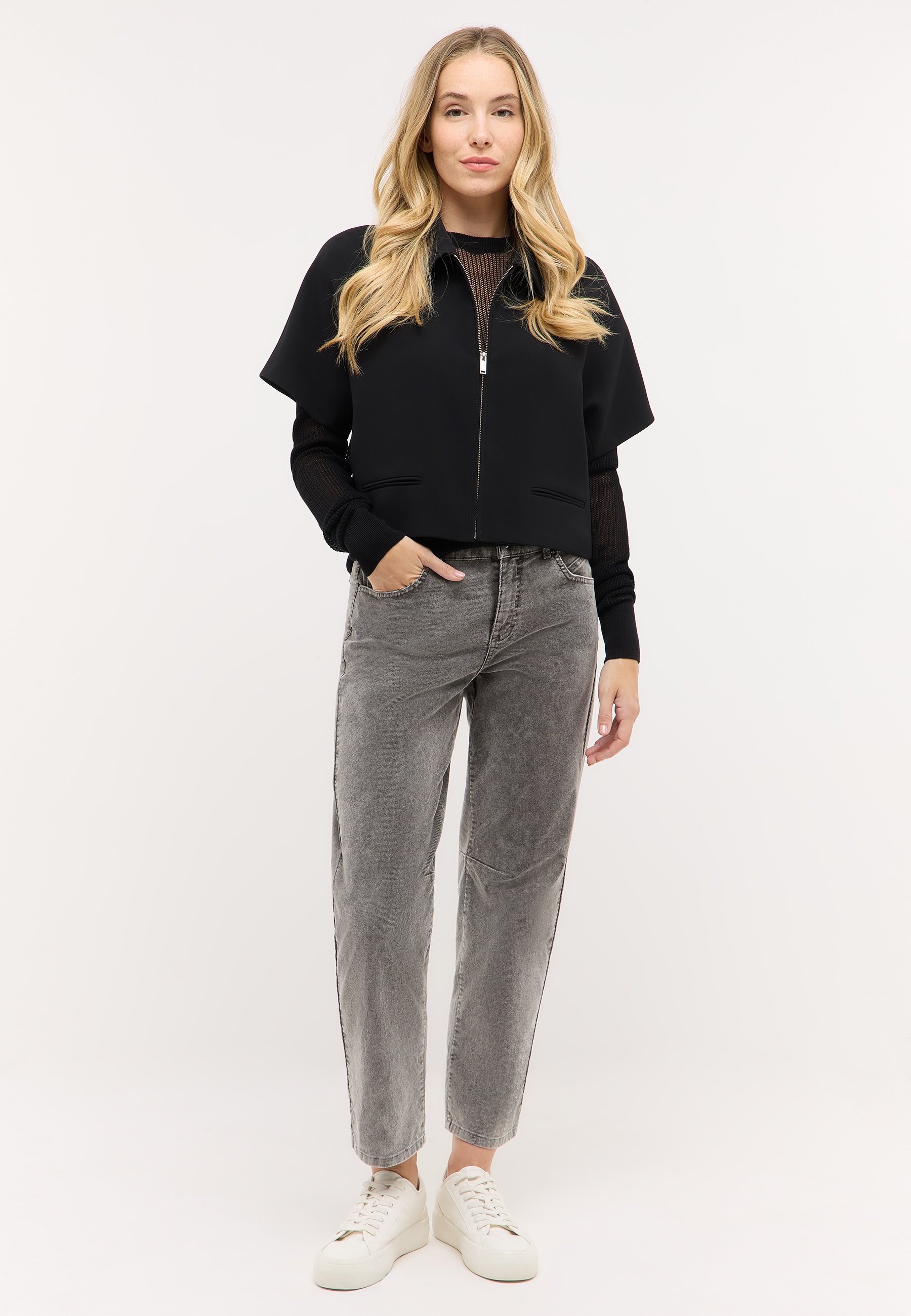 Angel Damen Cordhose O-Shape - anthracite 36