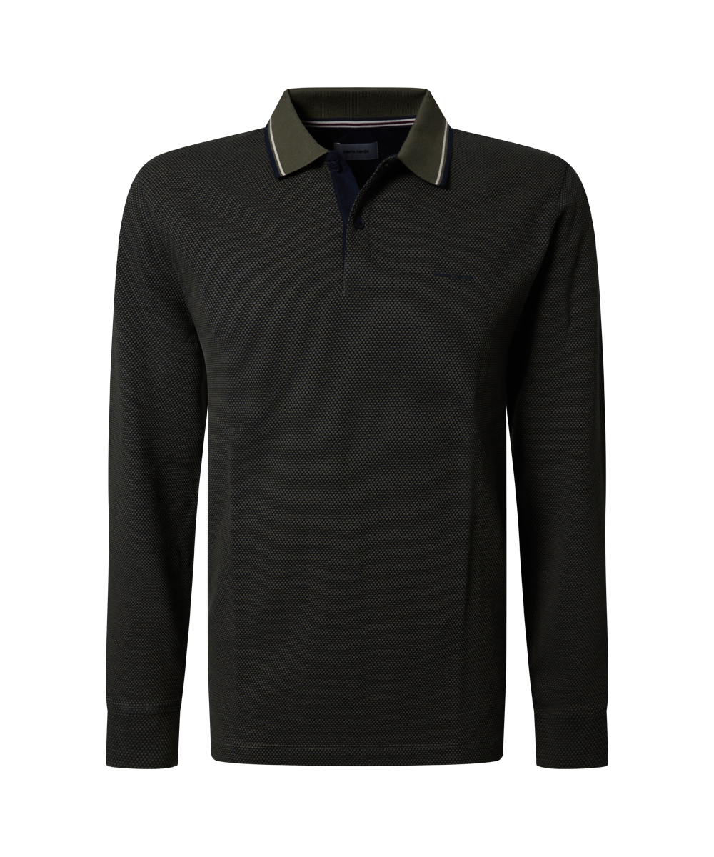 Pierre Cardin Polo langarm - dusty olive
