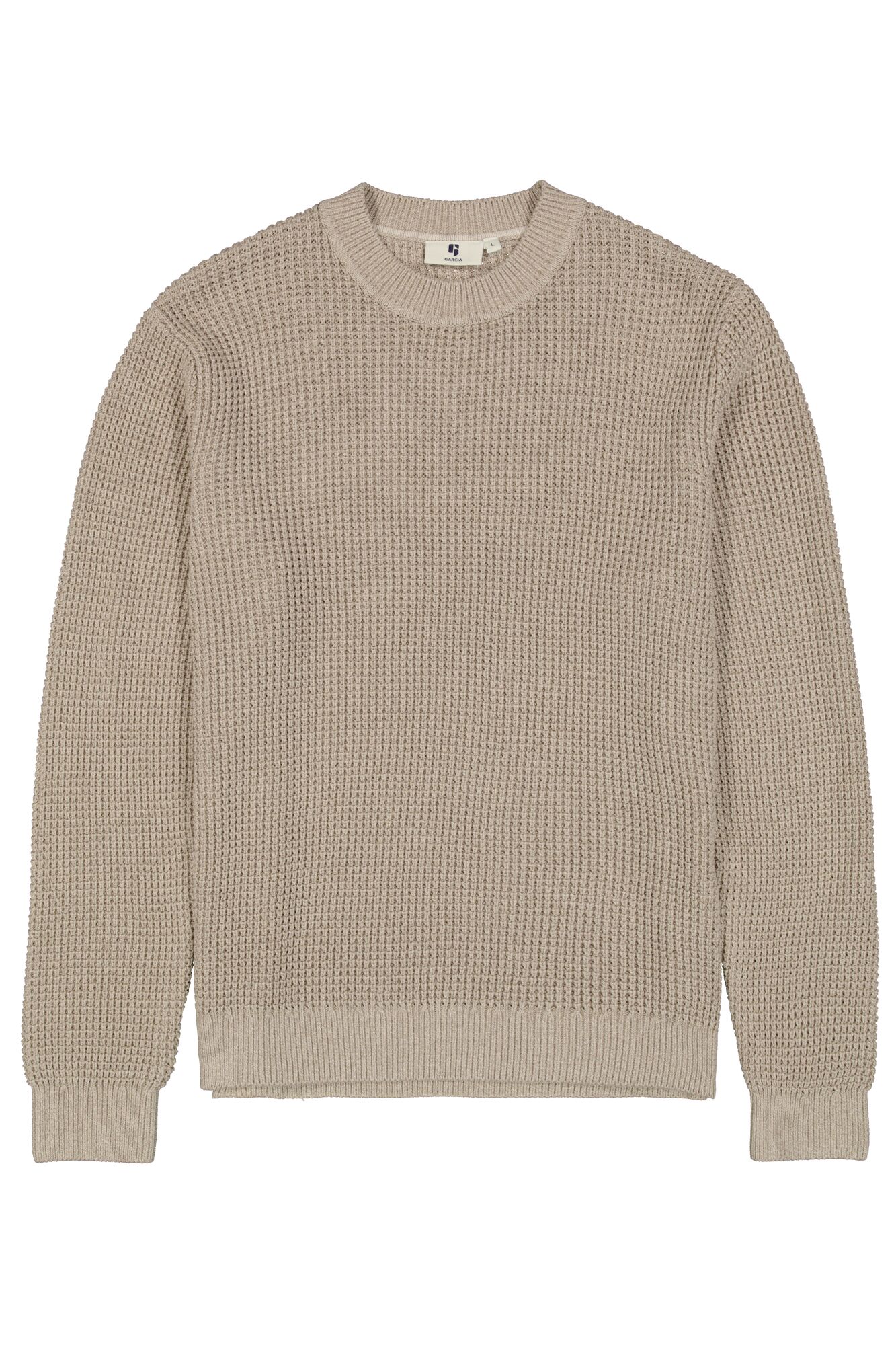 Garcia Herren Pullover Waffelstrick – Taupe XXL