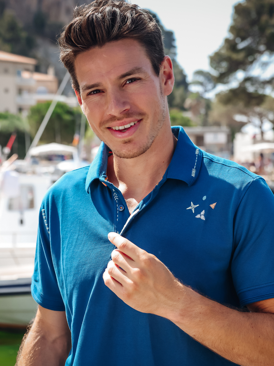 A Fish named Fred Poloshirt - blau XXL