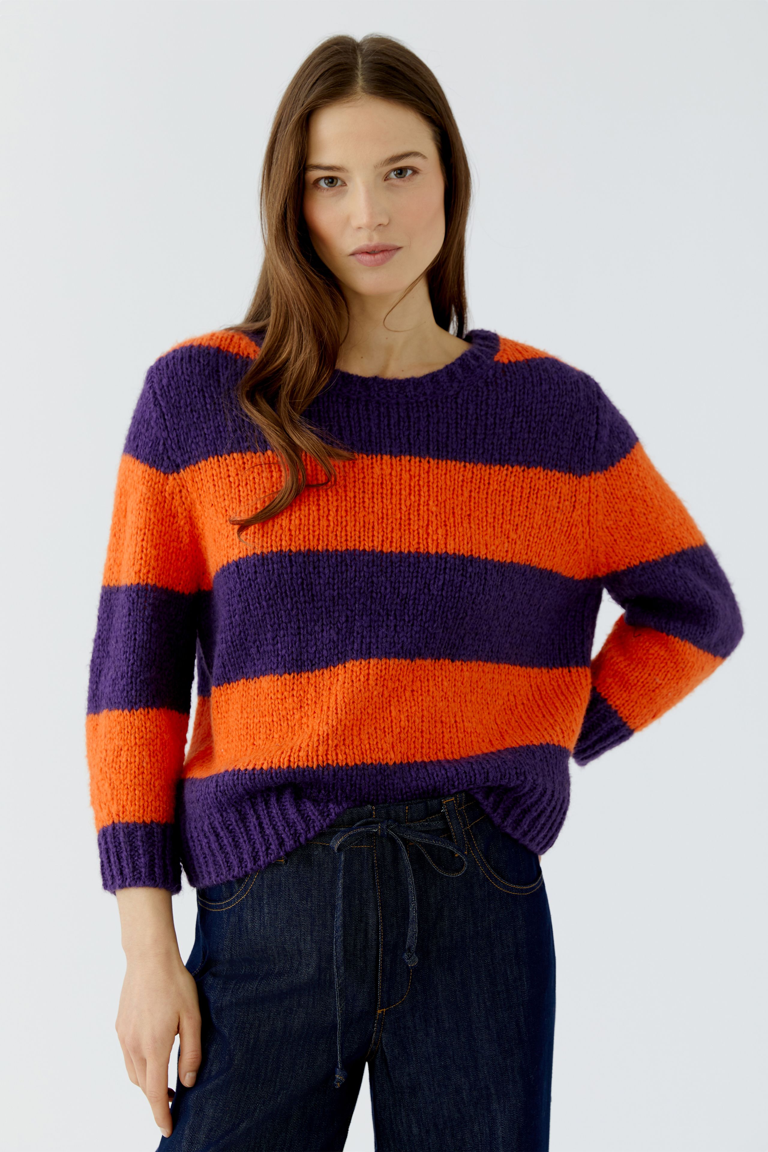 Oui Damen‑Pullover ESMY mit Streifenmuster 42