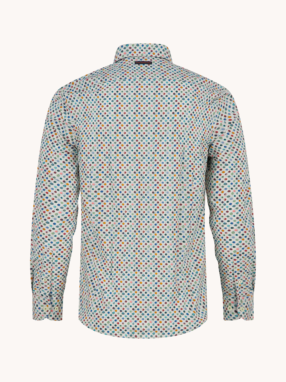 A Fish Named Fred Herrenhemd – Multicolor Dot Print, Weiß XXL