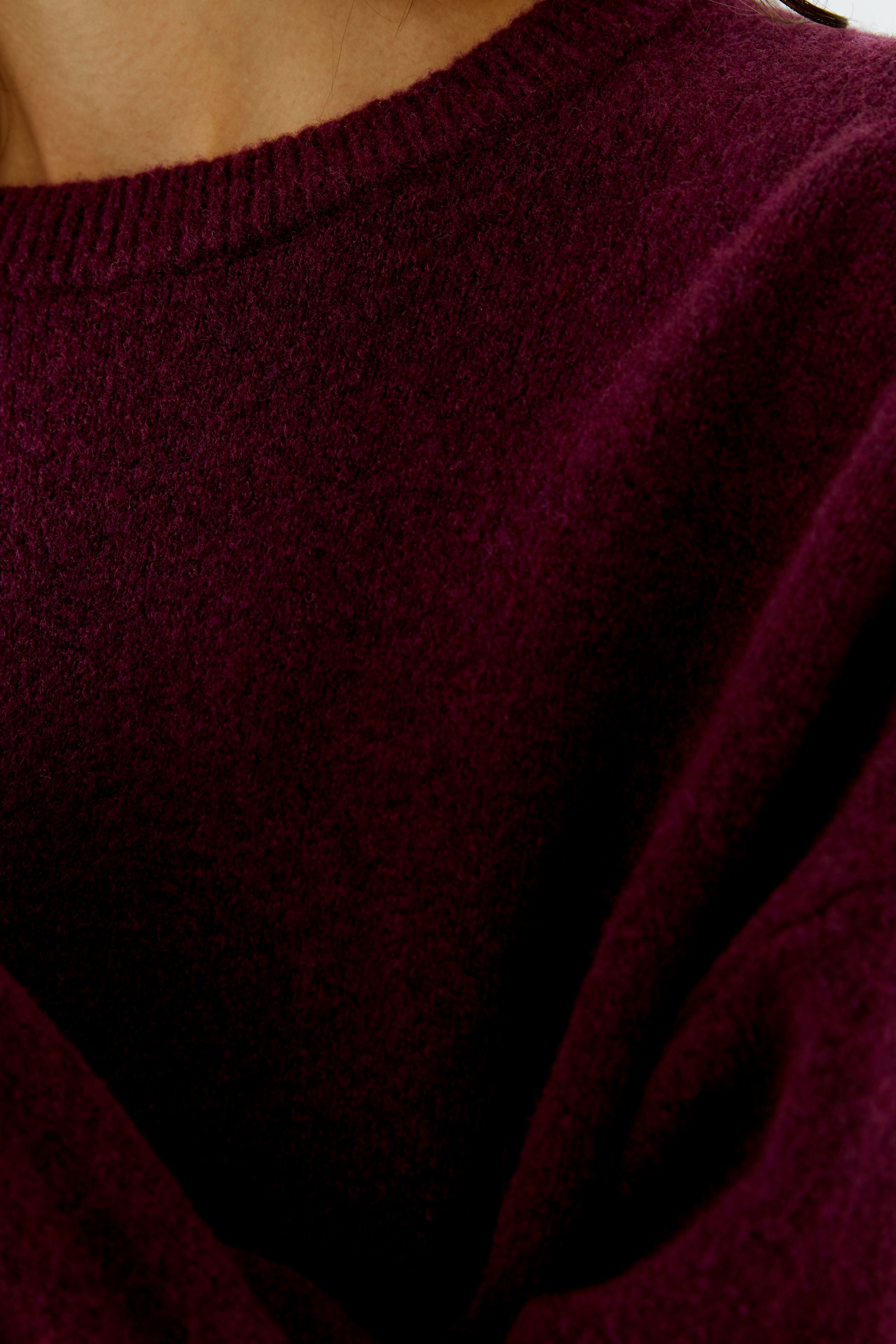 Oui Weicher Strickpullover in Bordeaux 42