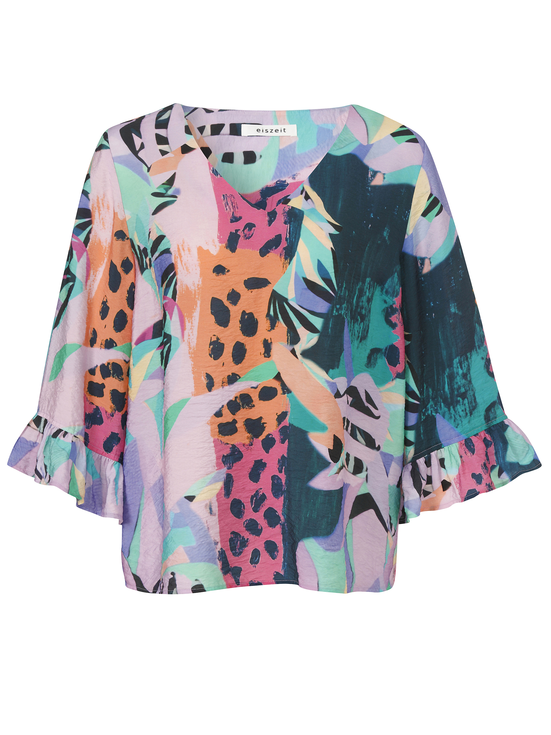 Eiszeit Bluse V-Ausschnitt 3/4 Arm Druck