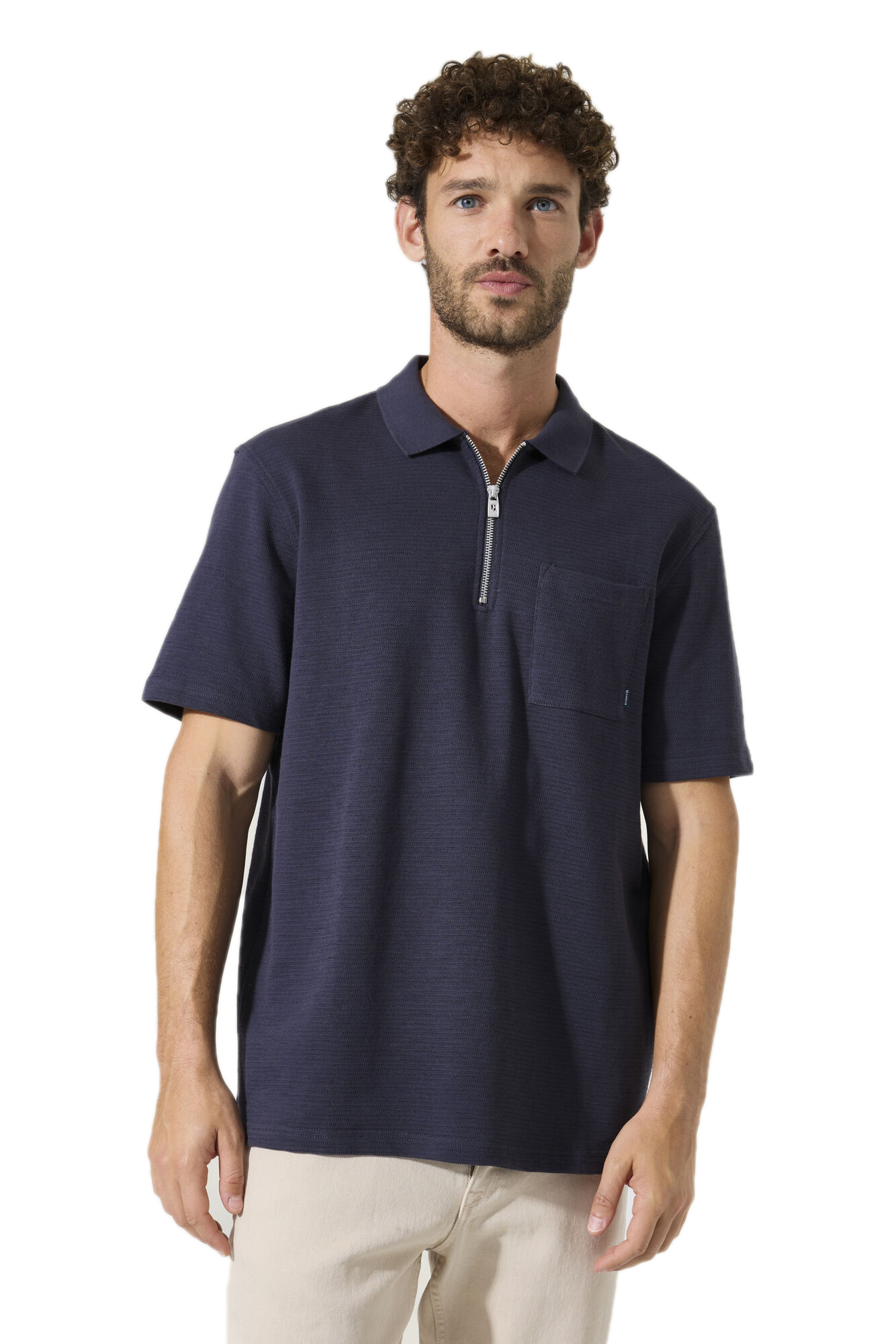 Garcia Poloshirt mit Zip - dunkelblau
