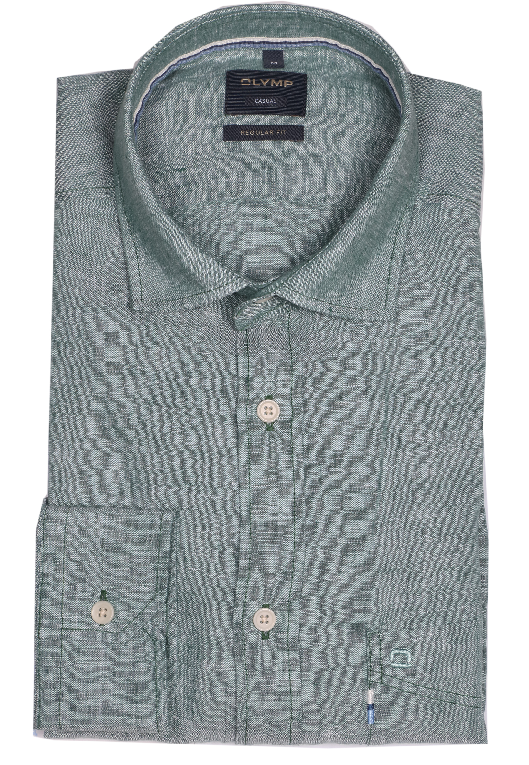 Olymp Leinenhemd regular fit - grün L