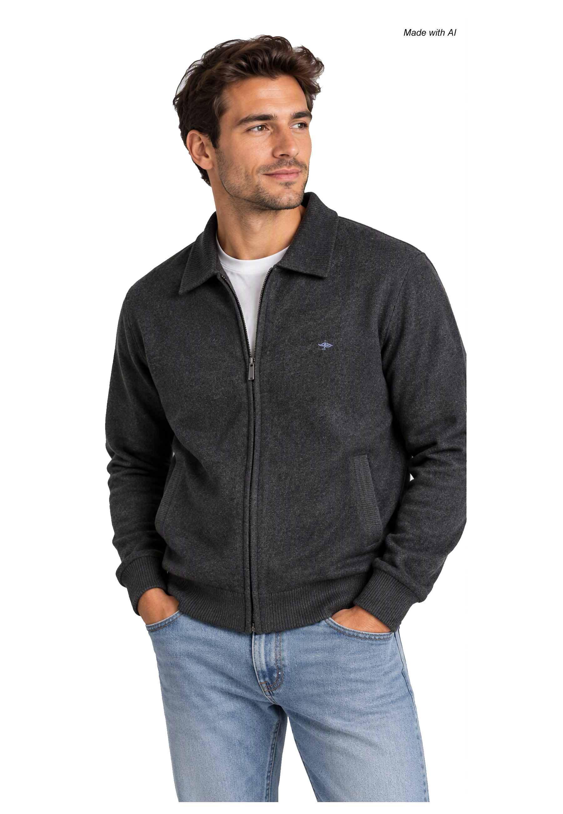 Fynch-Hatton Strickjacke Anthrazit Melange L