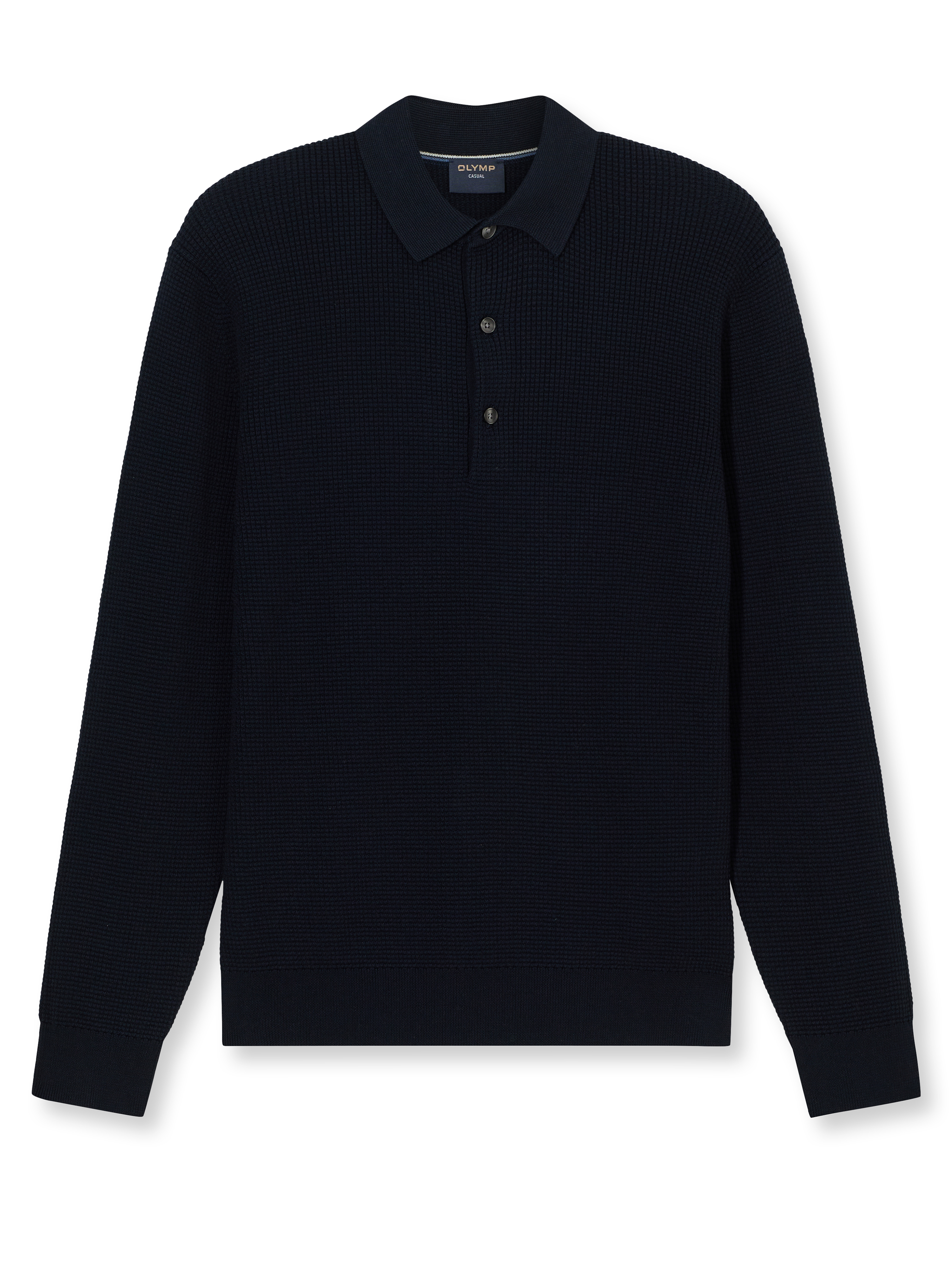Olymp Pullover im Polo Stil - dunkelblau