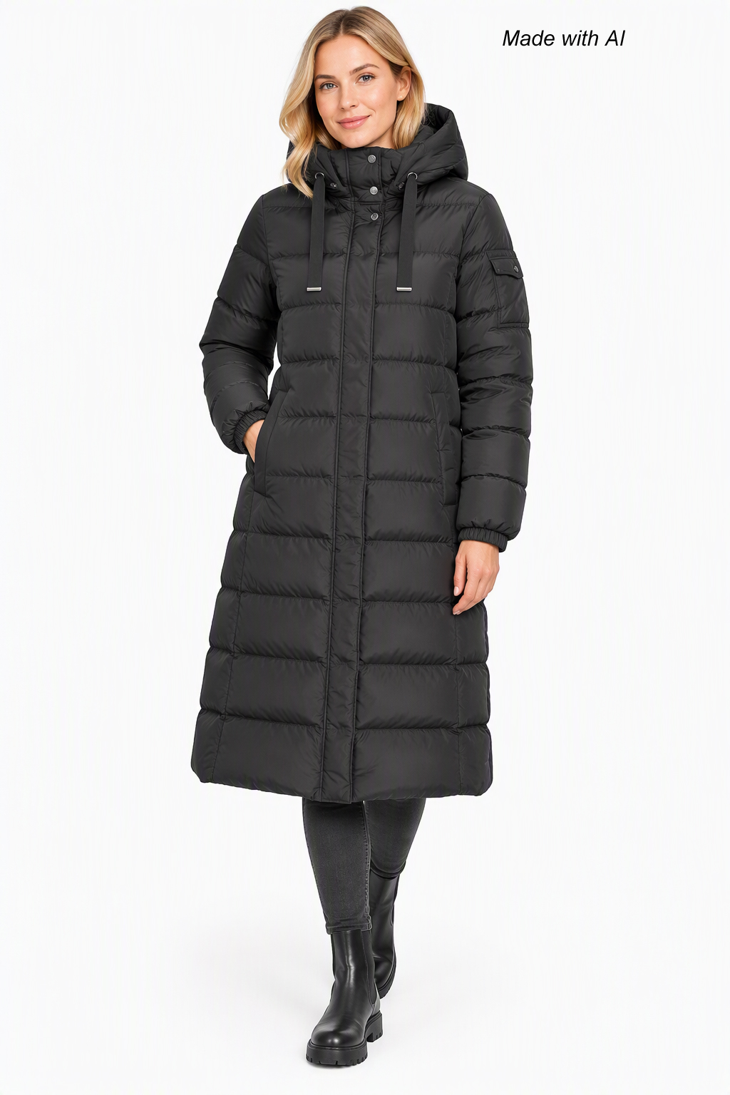Fuchs Schmitt Steppmantel mit Kapuze Schwarz 42