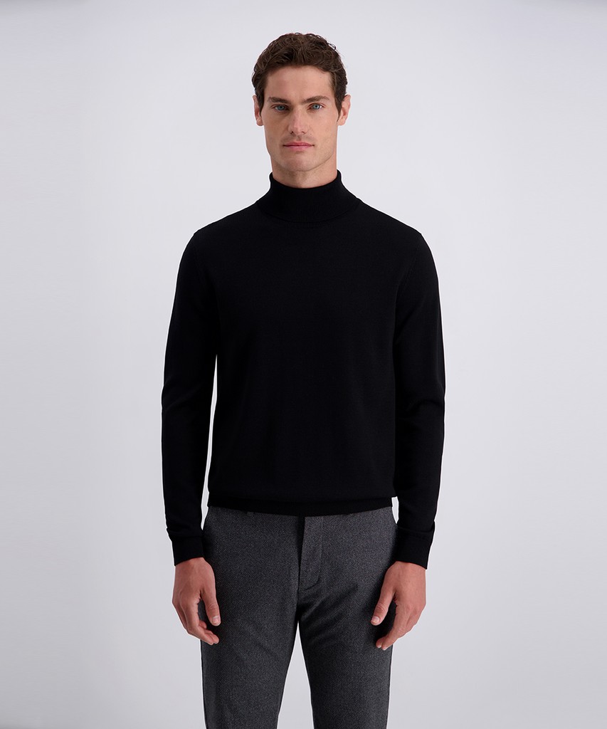 Pierre Cardin Herren Rollkragenpullover - schwarz XXL