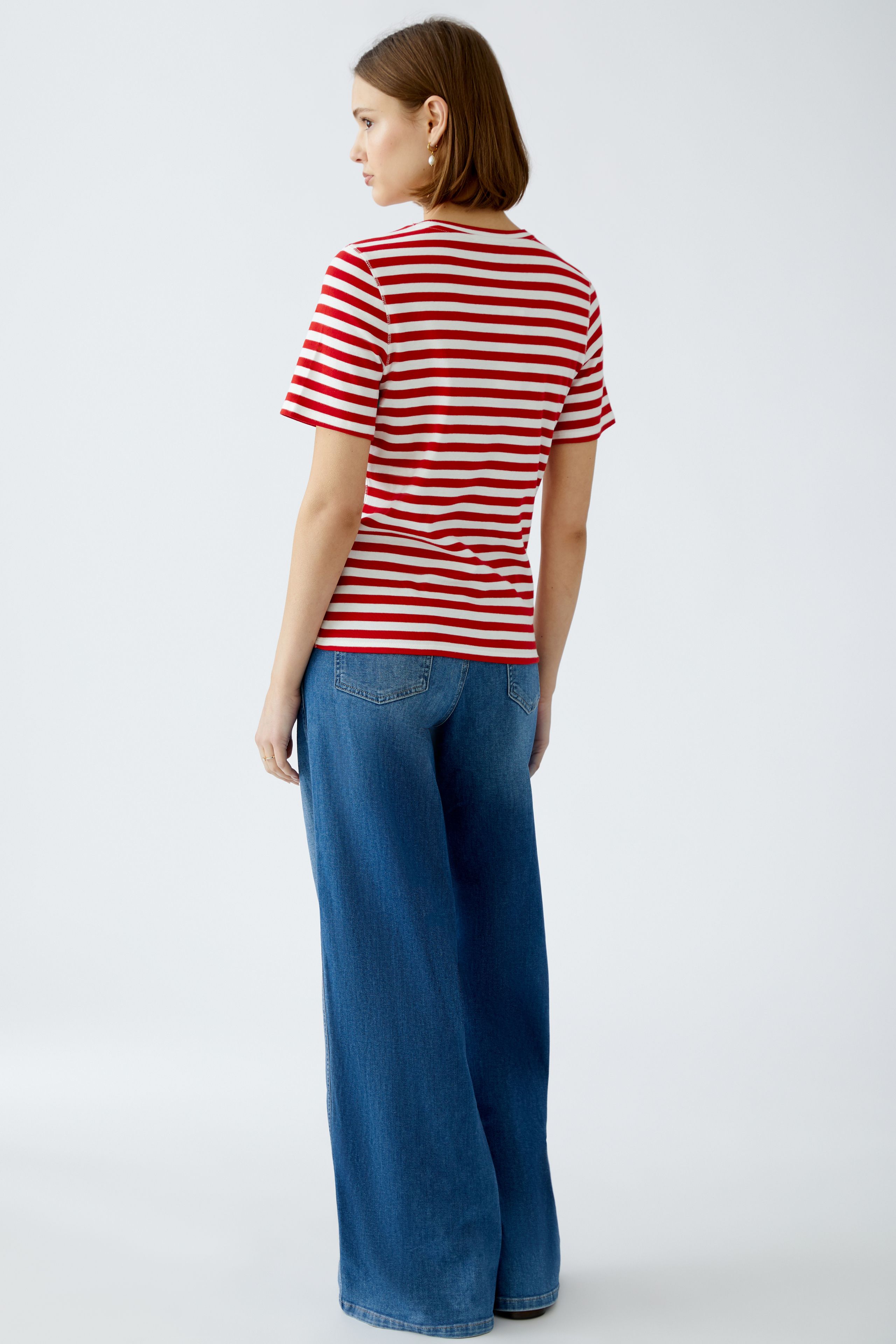 Oui Damen T-Shirt white red