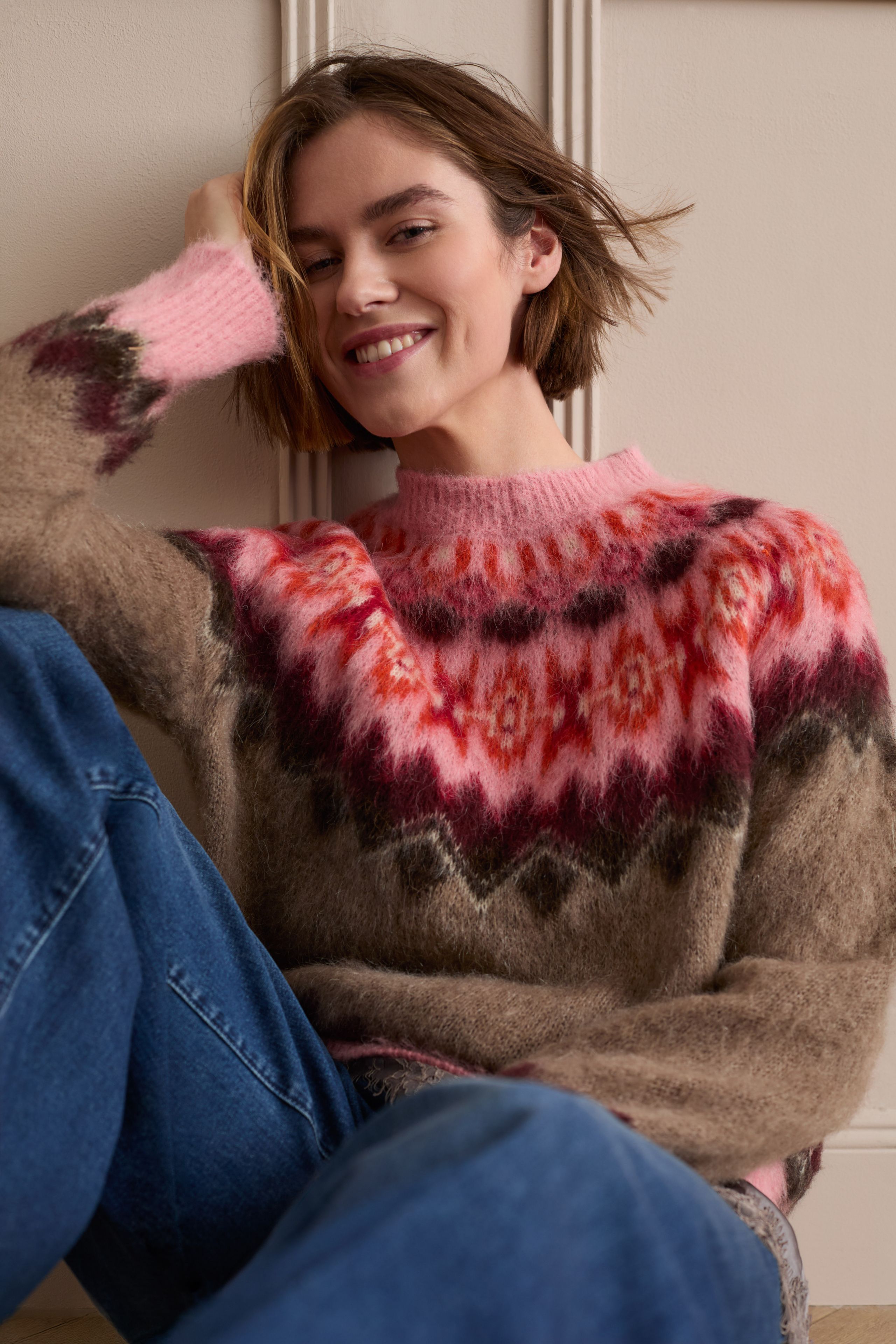 Oui Norweger‑Pullover mit Farbverlauf 42