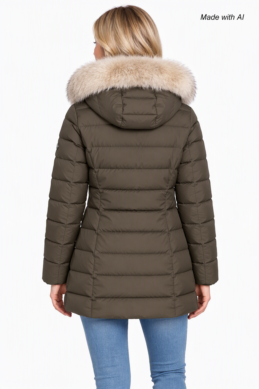 Fuchs Schmitt Damen Winterjacke mit Fellkapuze Taupe 36