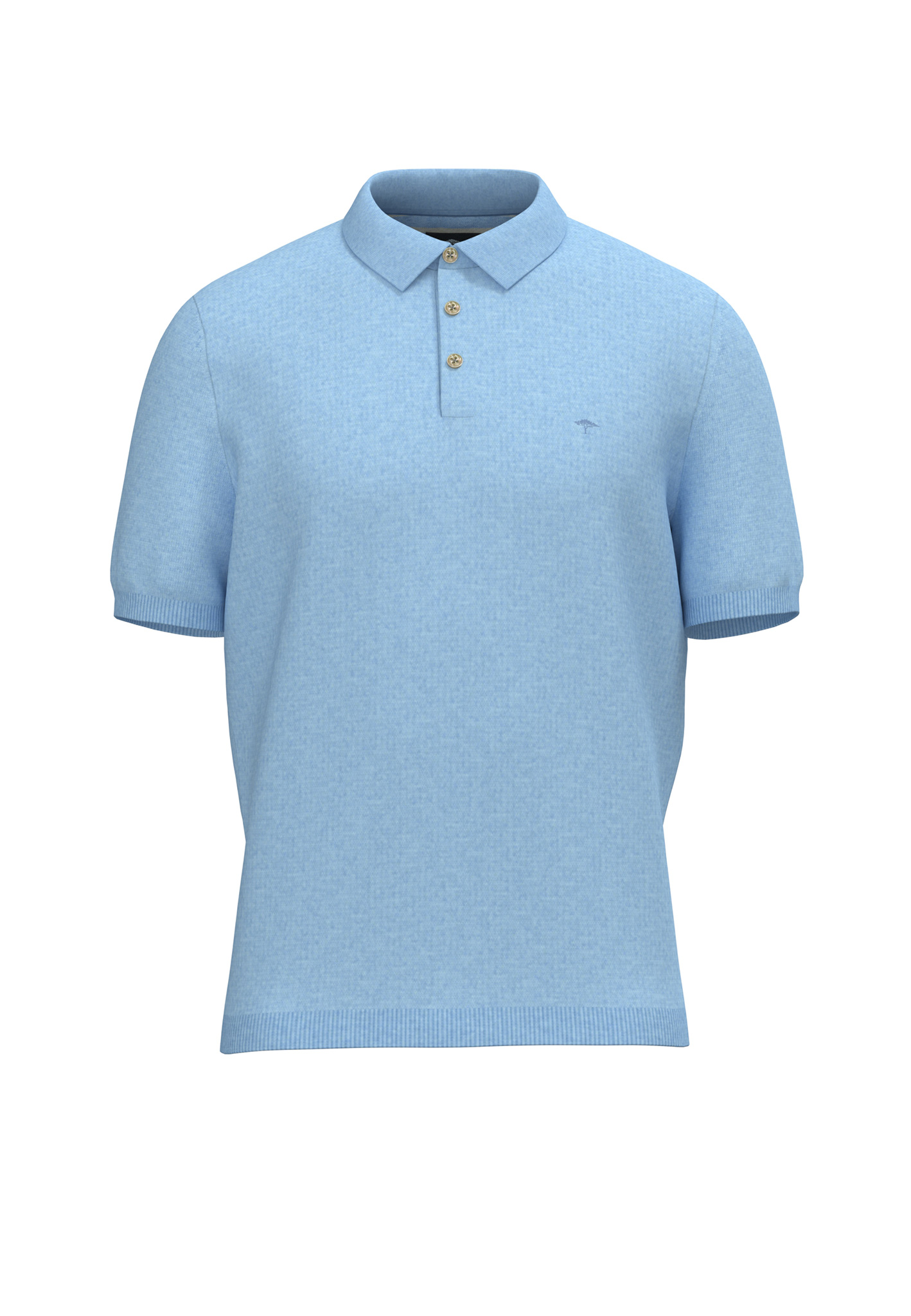 Fynch-Hatton Strick-Polo air cotton - hellblau