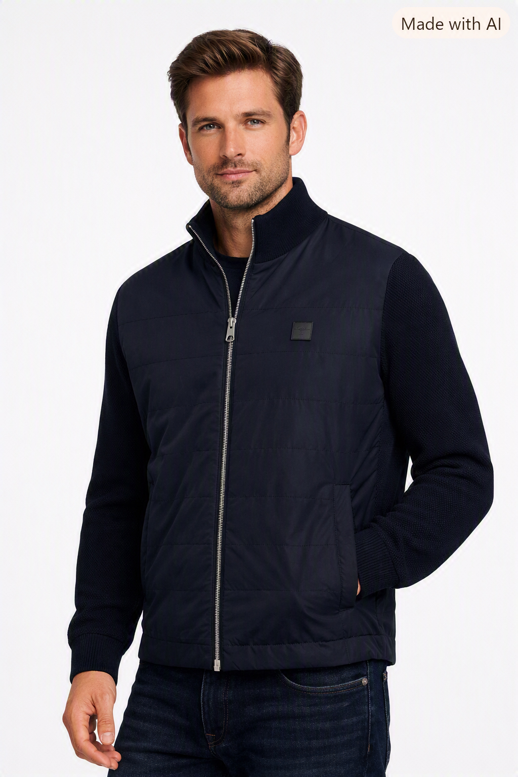 Fynch-Hatton Strickjacke Materialmix M