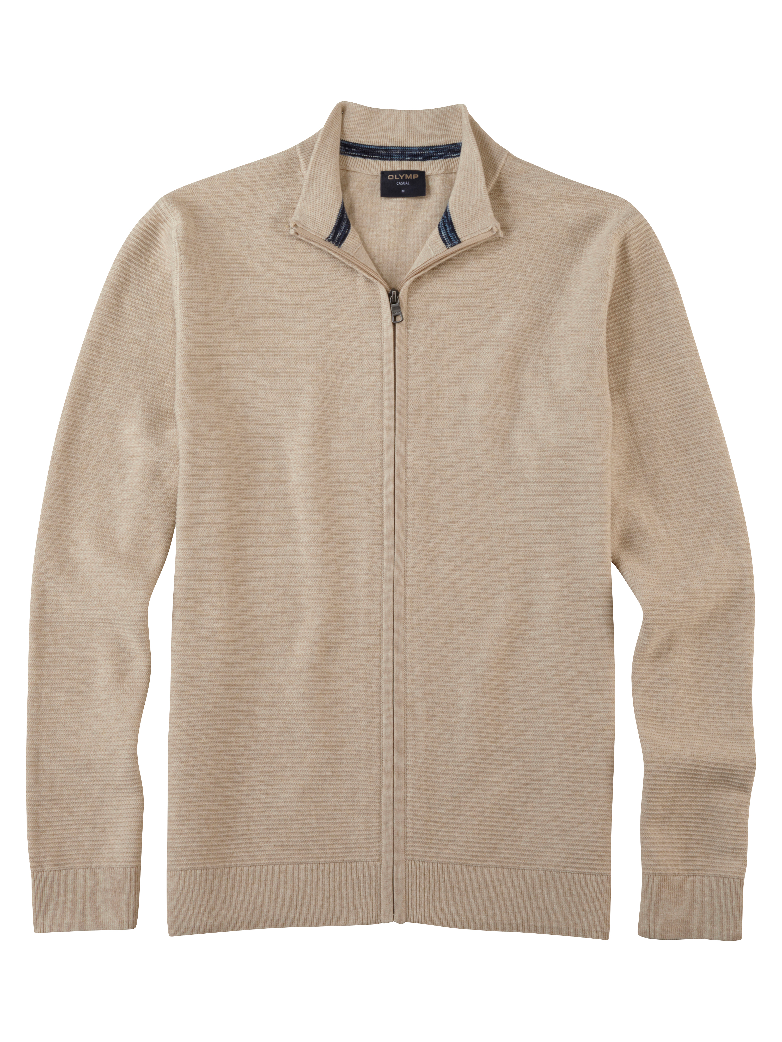 Olymp Strickjacke mit Reißverschluß - hellbeige XXL
