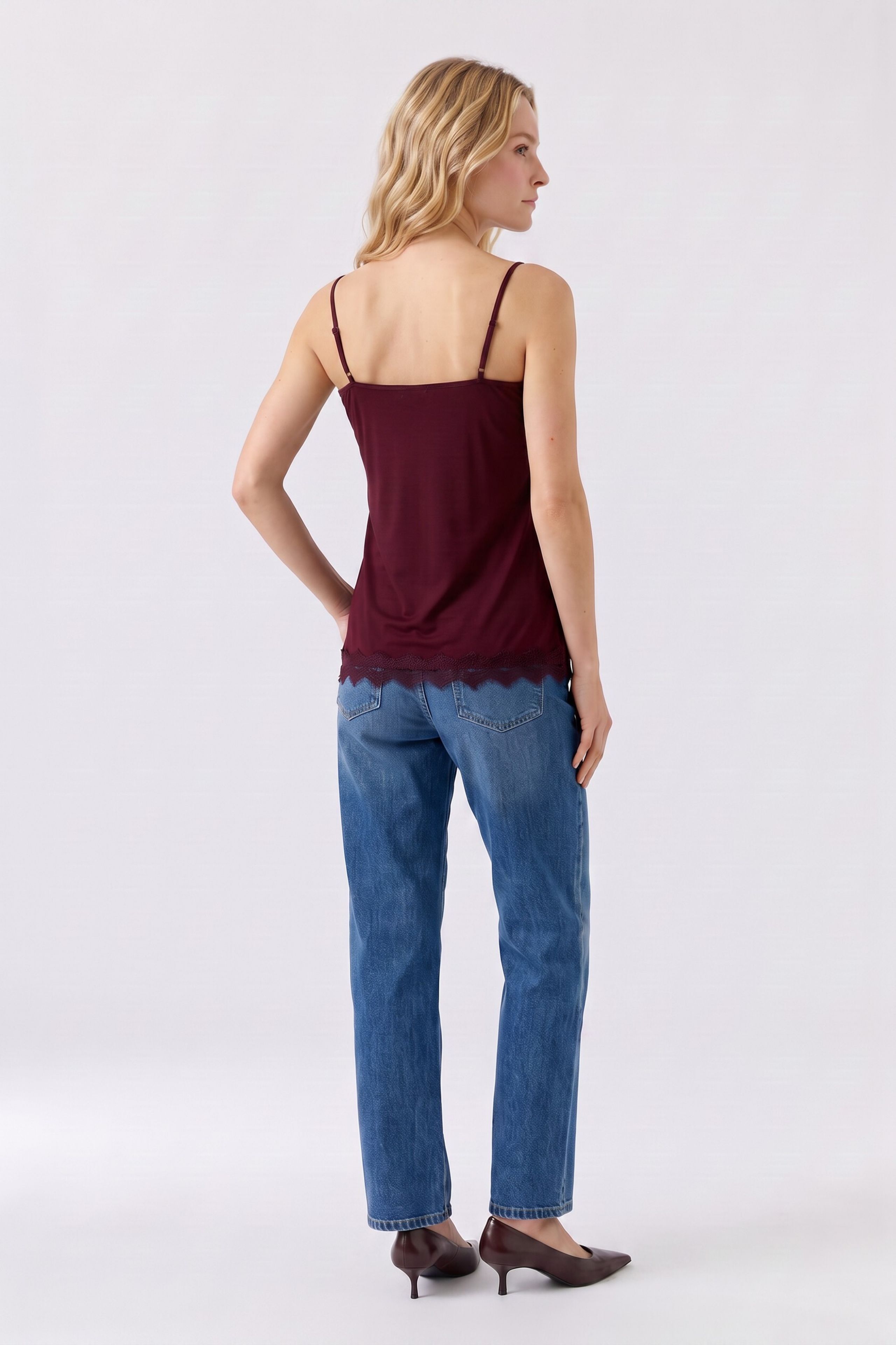 Oui Top mit aufgenähter Spitze 42