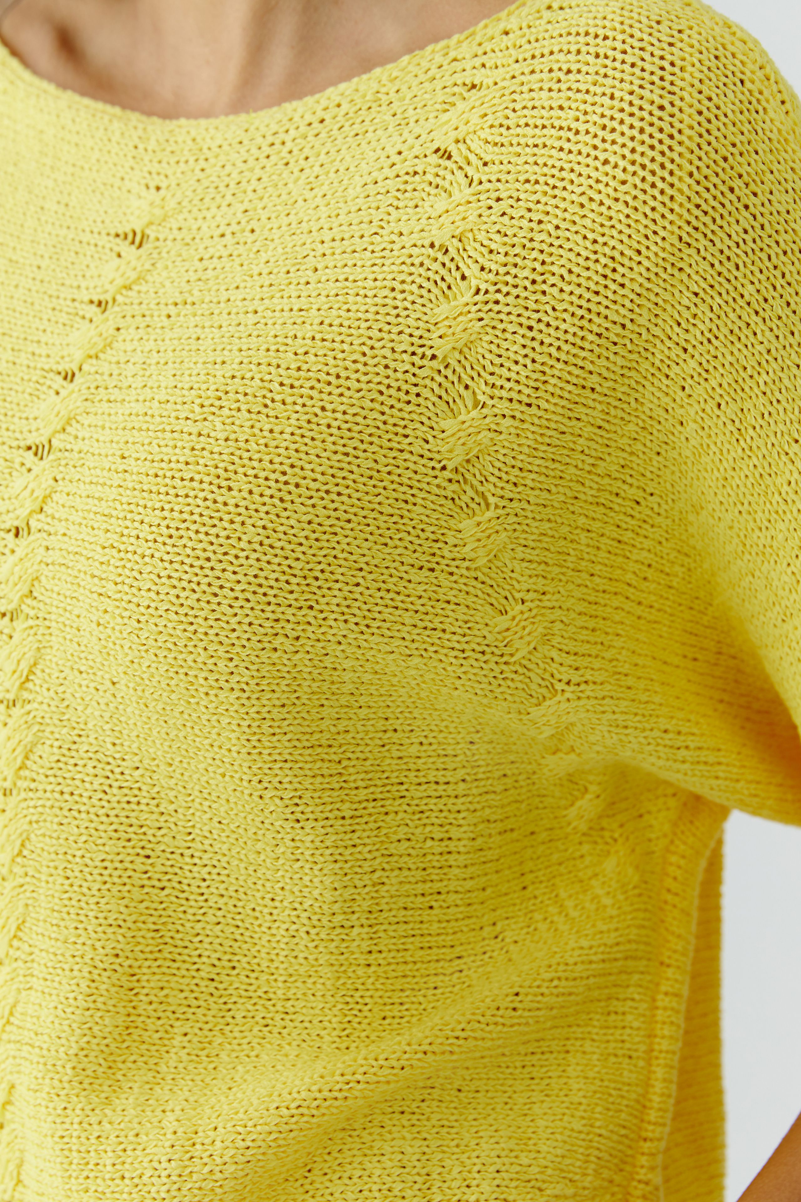 Oui Damen Pullover kurzarm - gelb 36