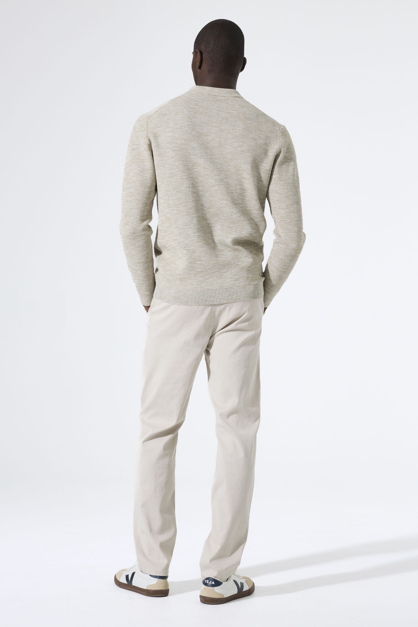 Garcia Herren Strickpolo langarm