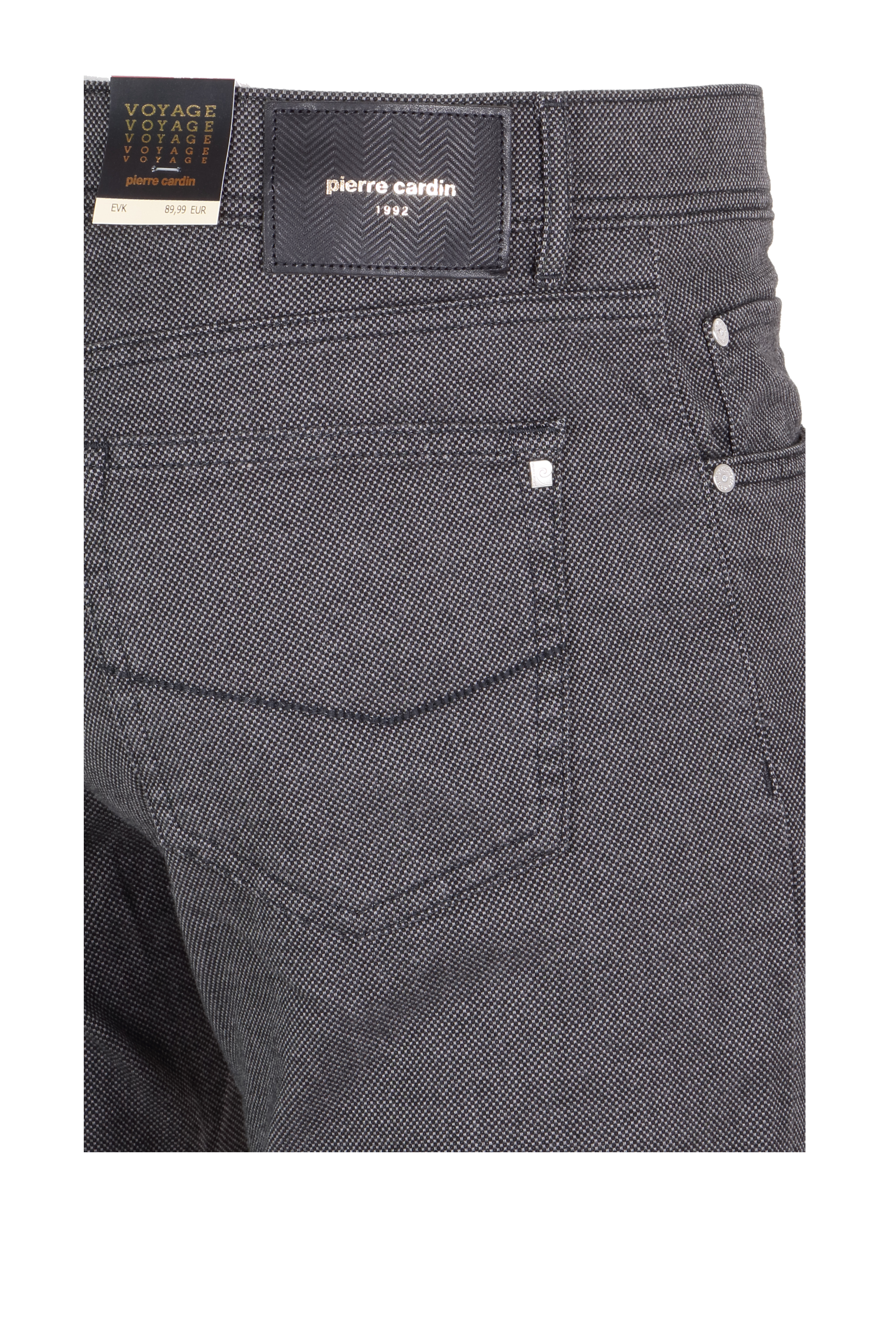 Pierre Cardin Herren Jeans Lyon Voyage dezent gemustert - anthrazit 40/32