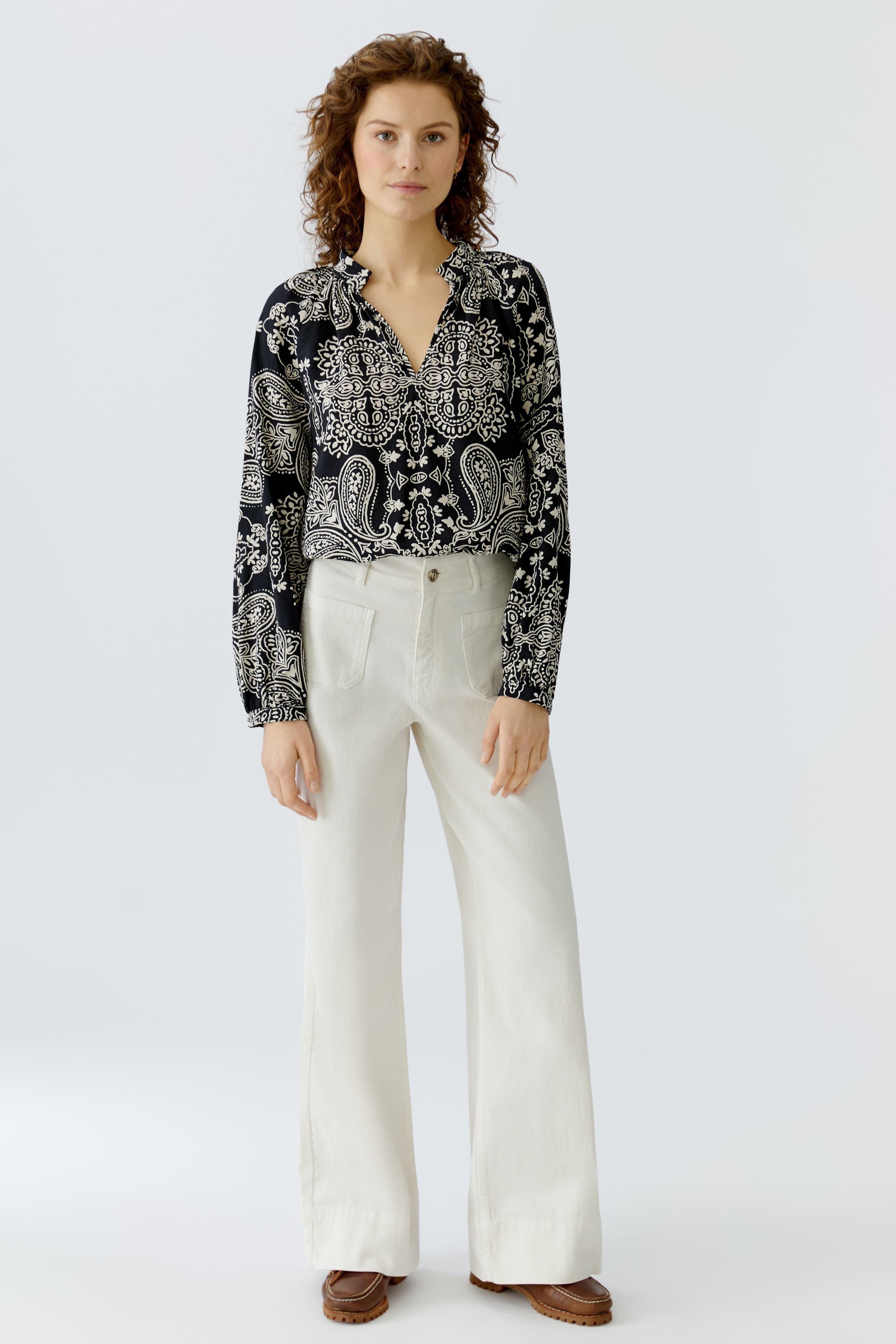 Oui lässige Printbluse aus weicher Viskosemischung