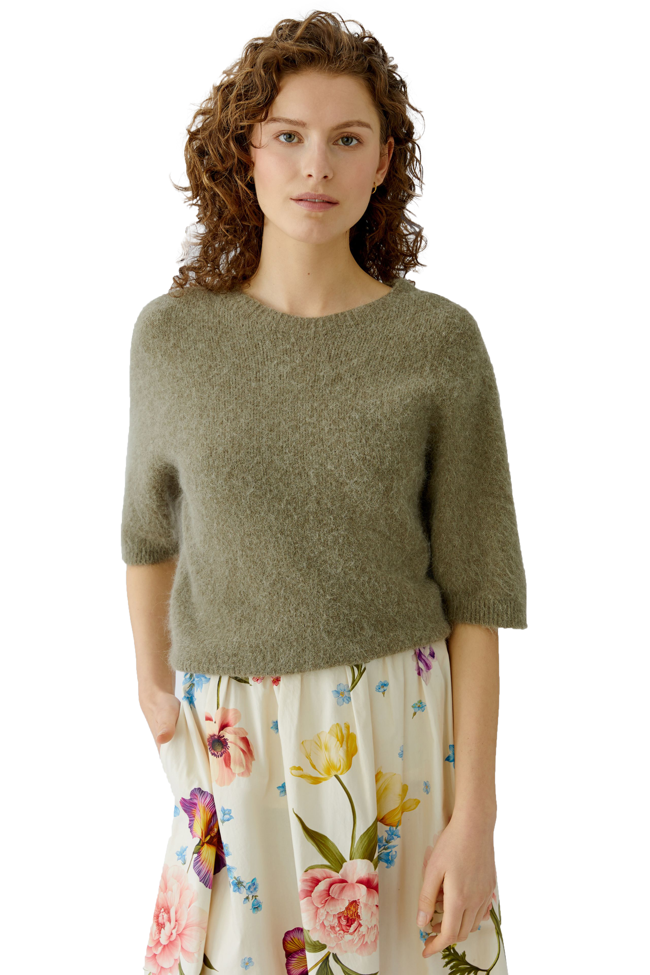 Oui seamless gestrickter Pullover - green garden