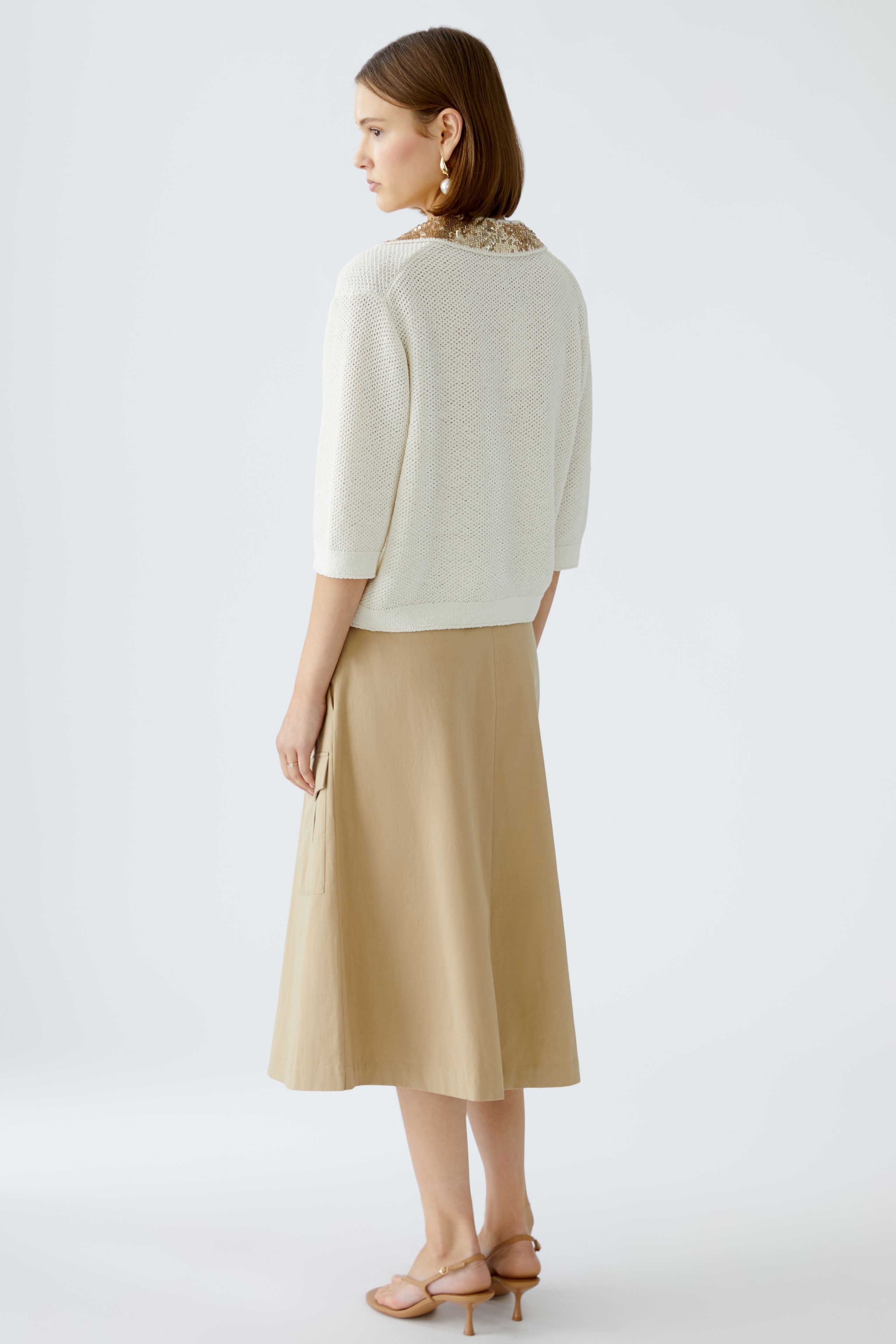 Oui Polopullover mit Highlight Strickkragen