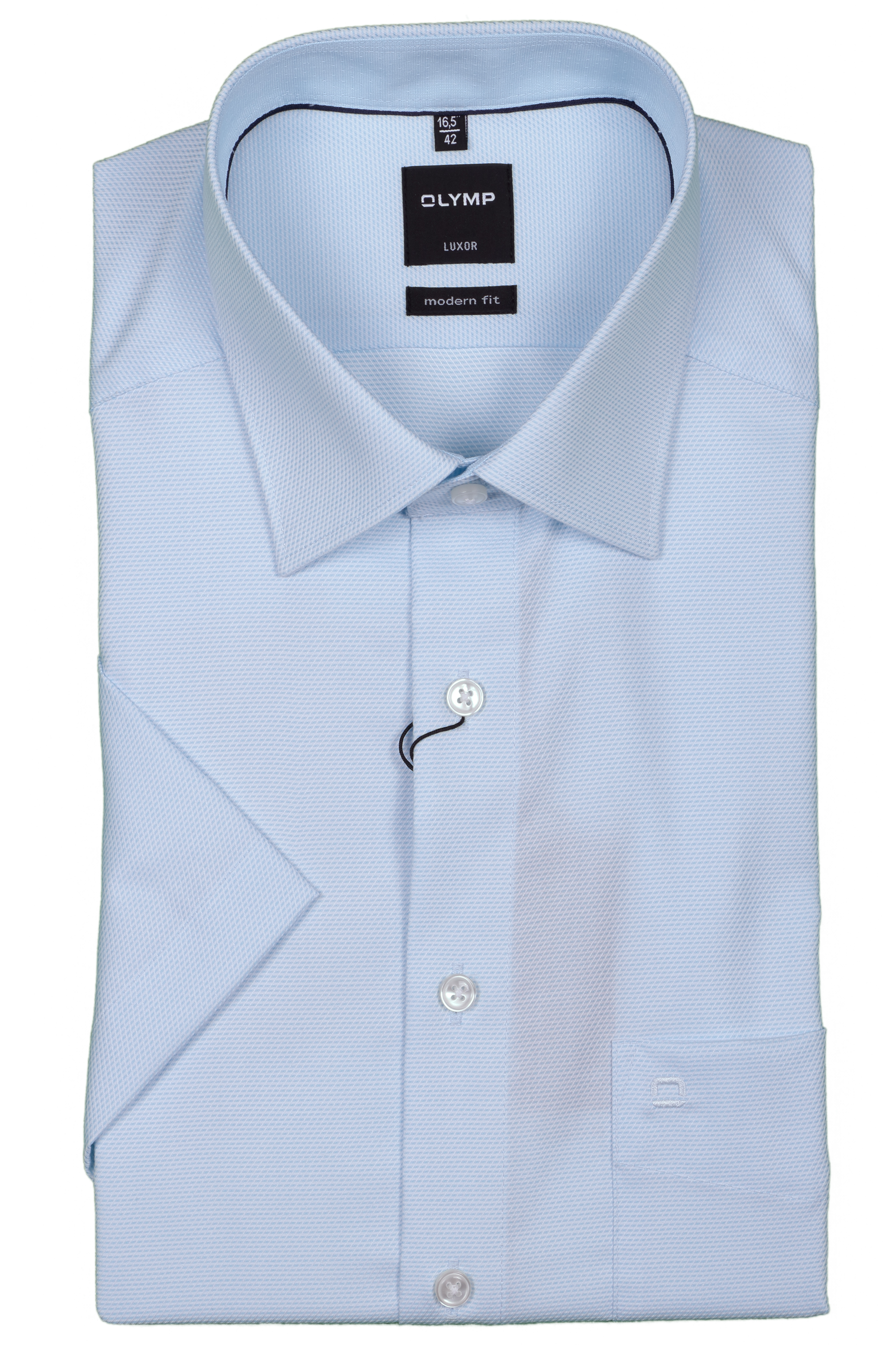 Olymp Hemd Luxor, modern fit, 1/2 Arm - aqua 40