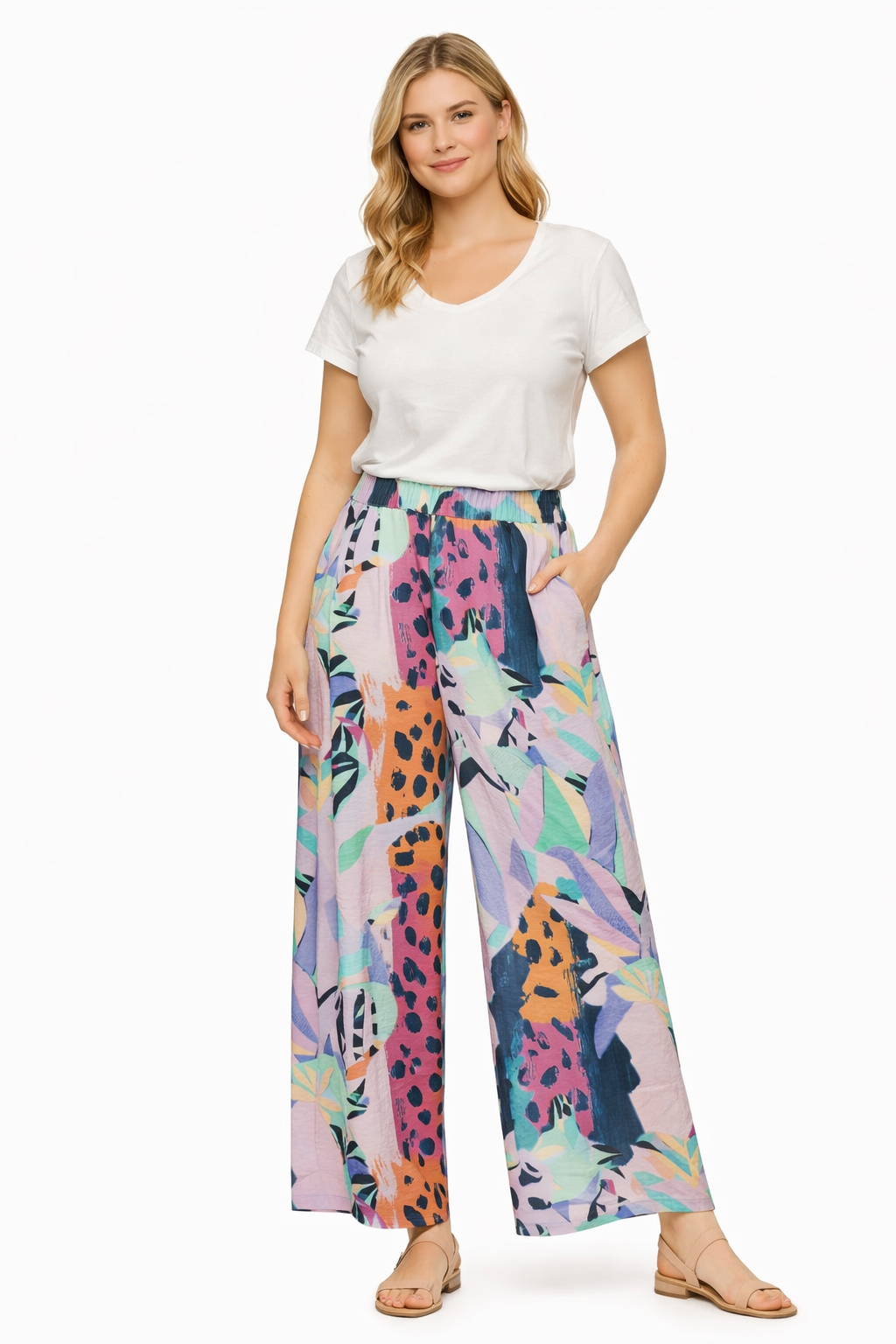 Eiszeit Damen Hose bunter Allover‑Druck 44