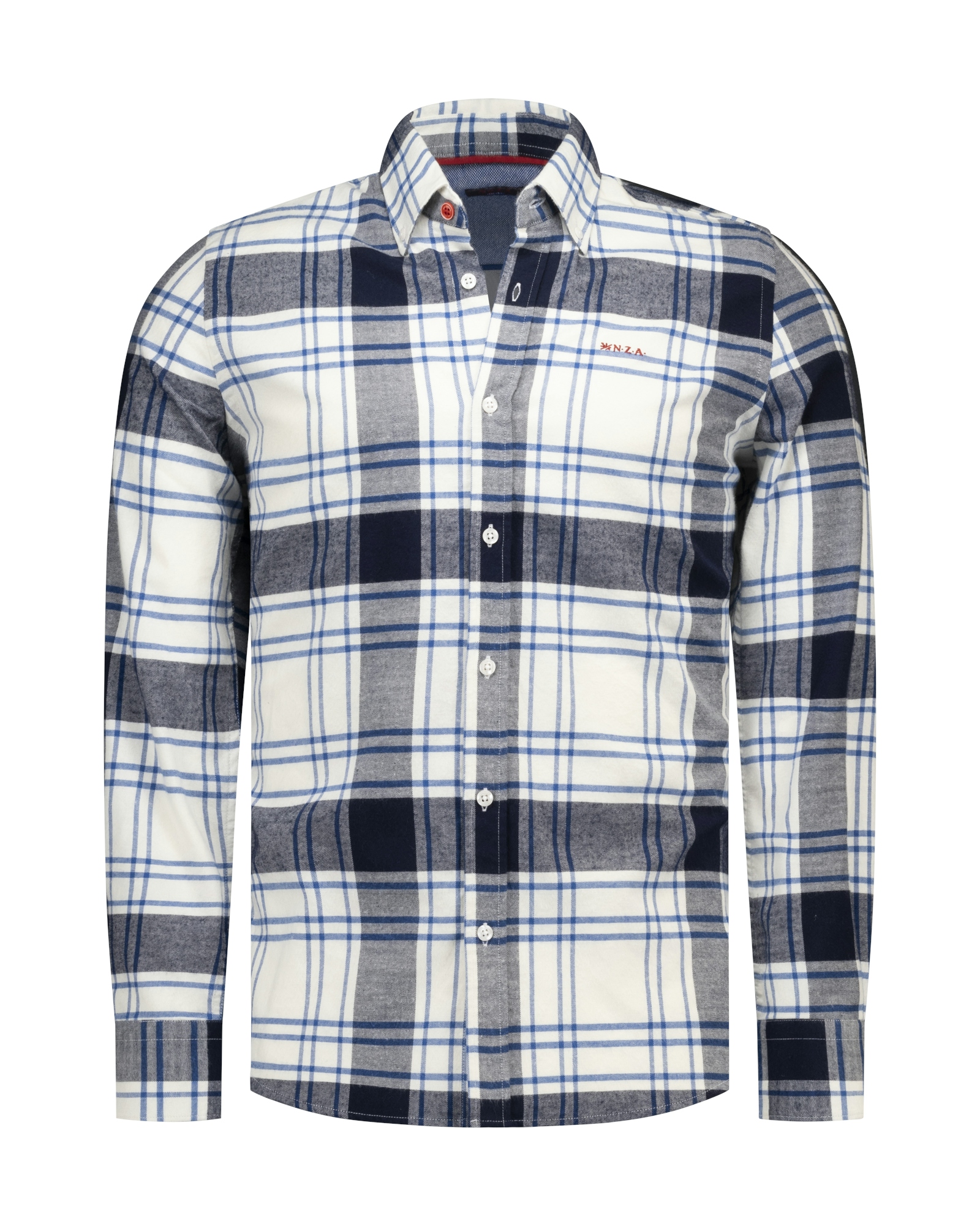 New Zealand Auckland Herrenhemd – Kariert Blau/Grau XXL