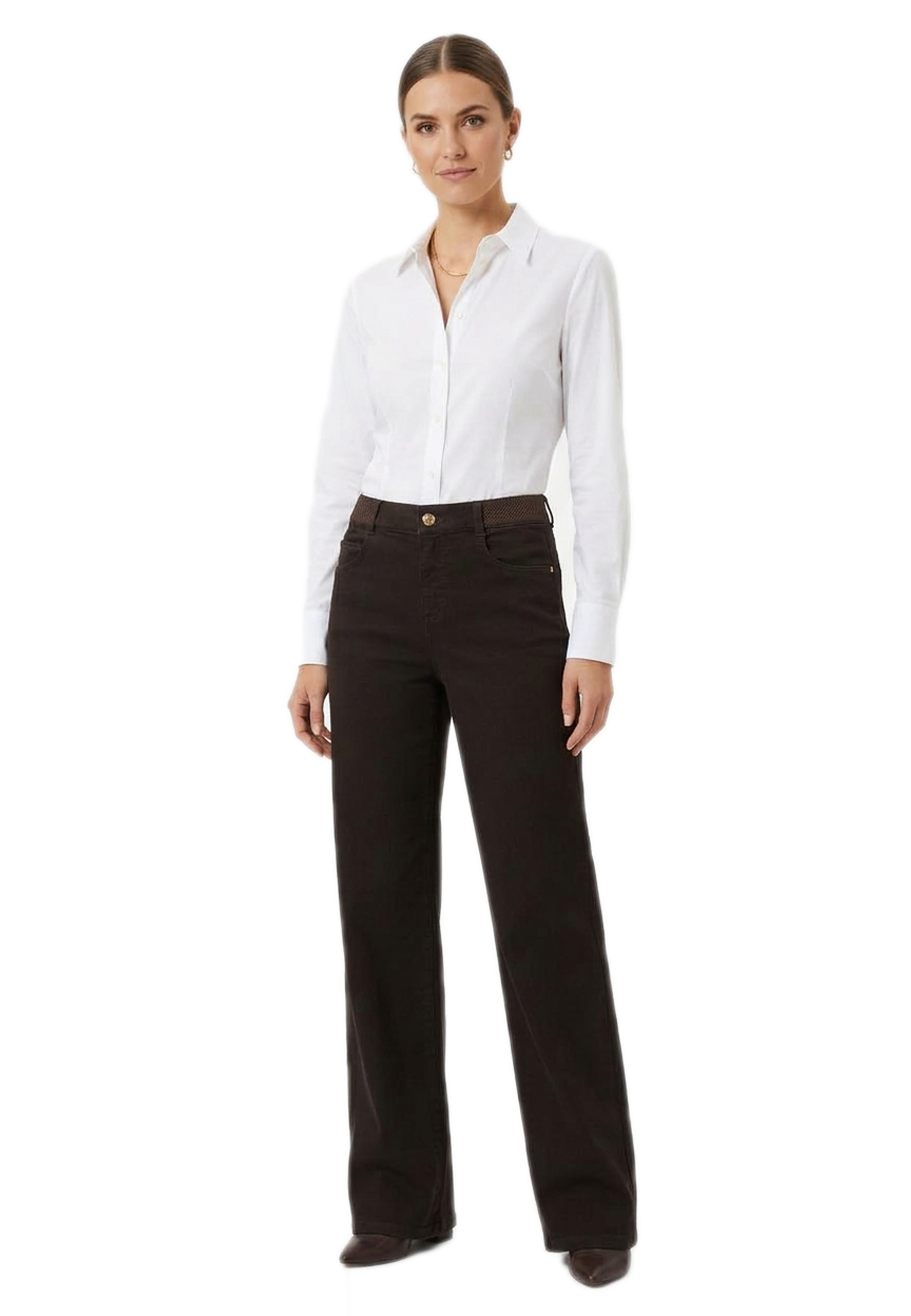 Angels Jeans Lara wide Leg - dunkelbraun 44