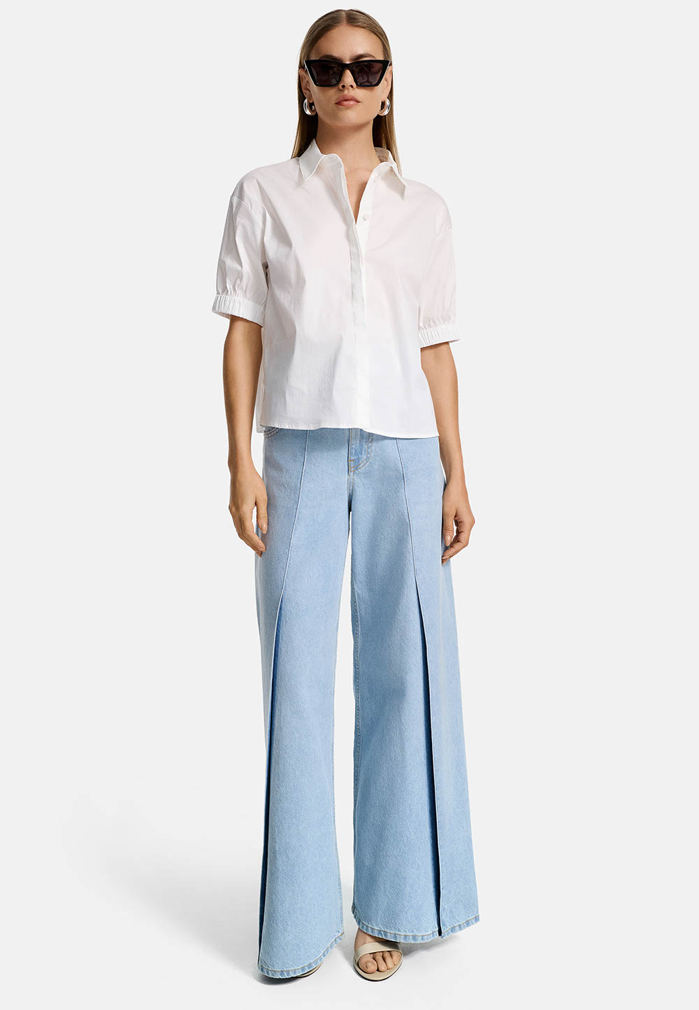 Catnoir Bluse Baumwollstretch 1/2 Arm 36 weiß