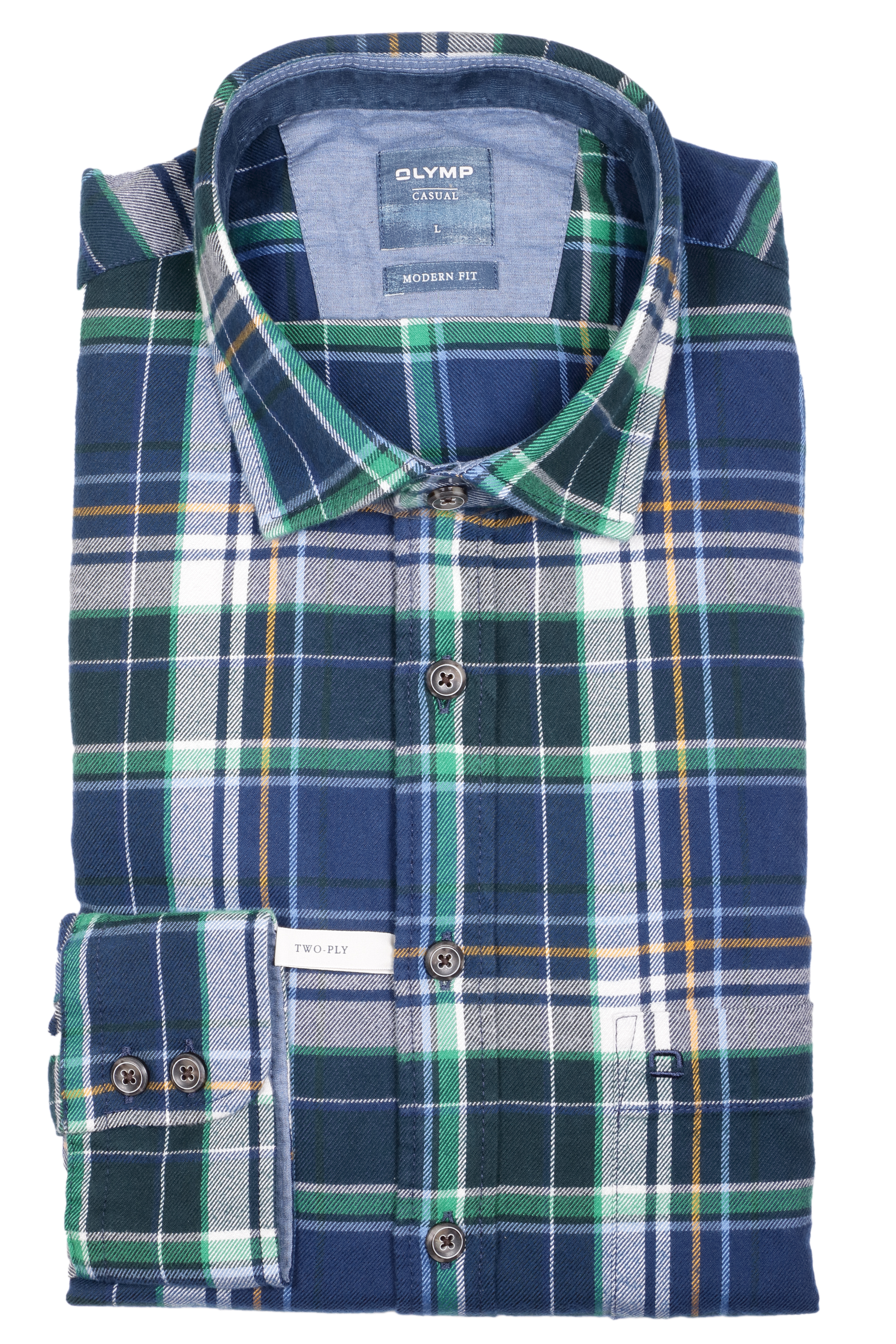 Olymp Hemd Casual modern fit Karo - grün
