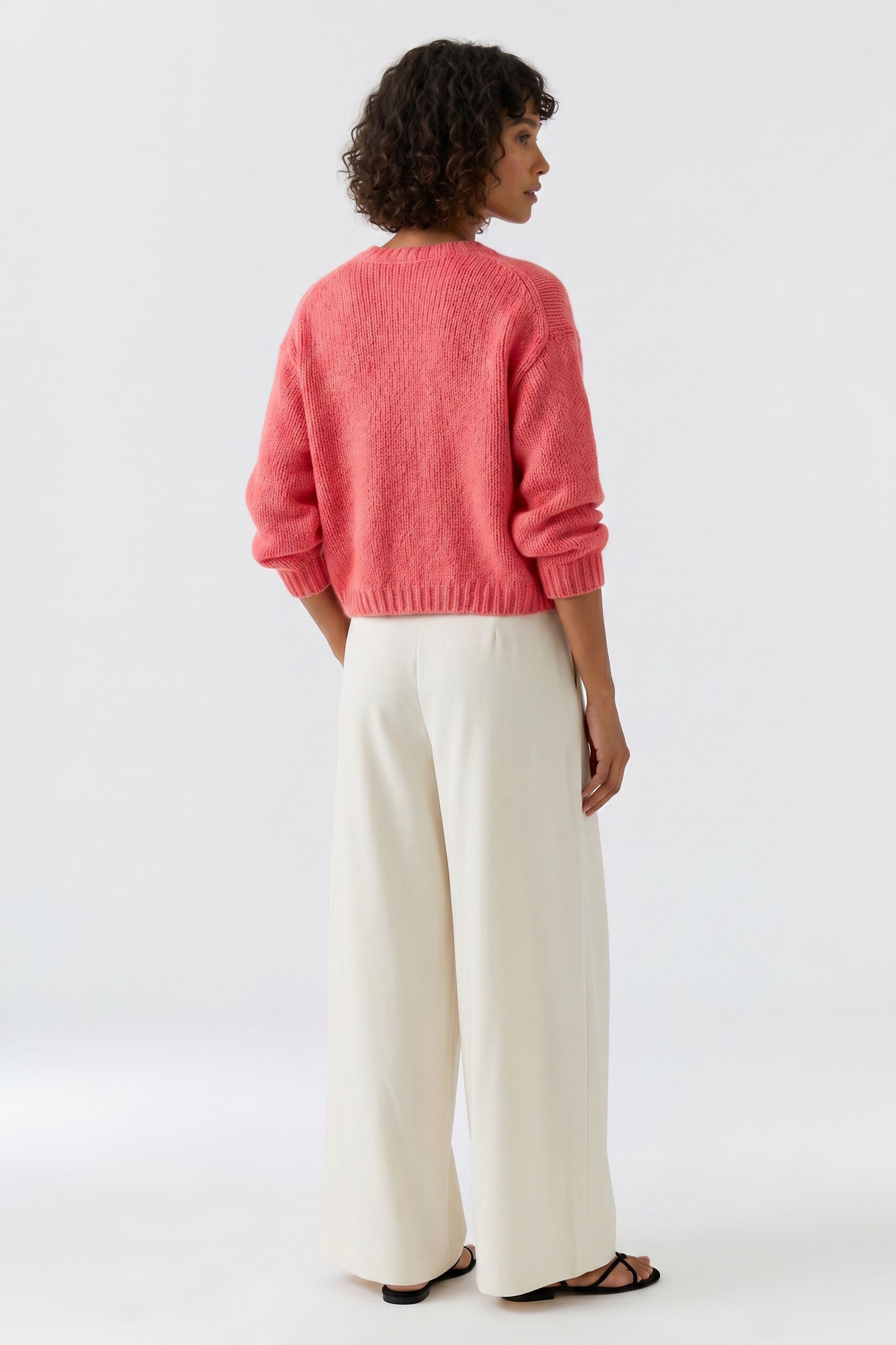 Oui Kuscheliger Strickpullover in Koralle 36