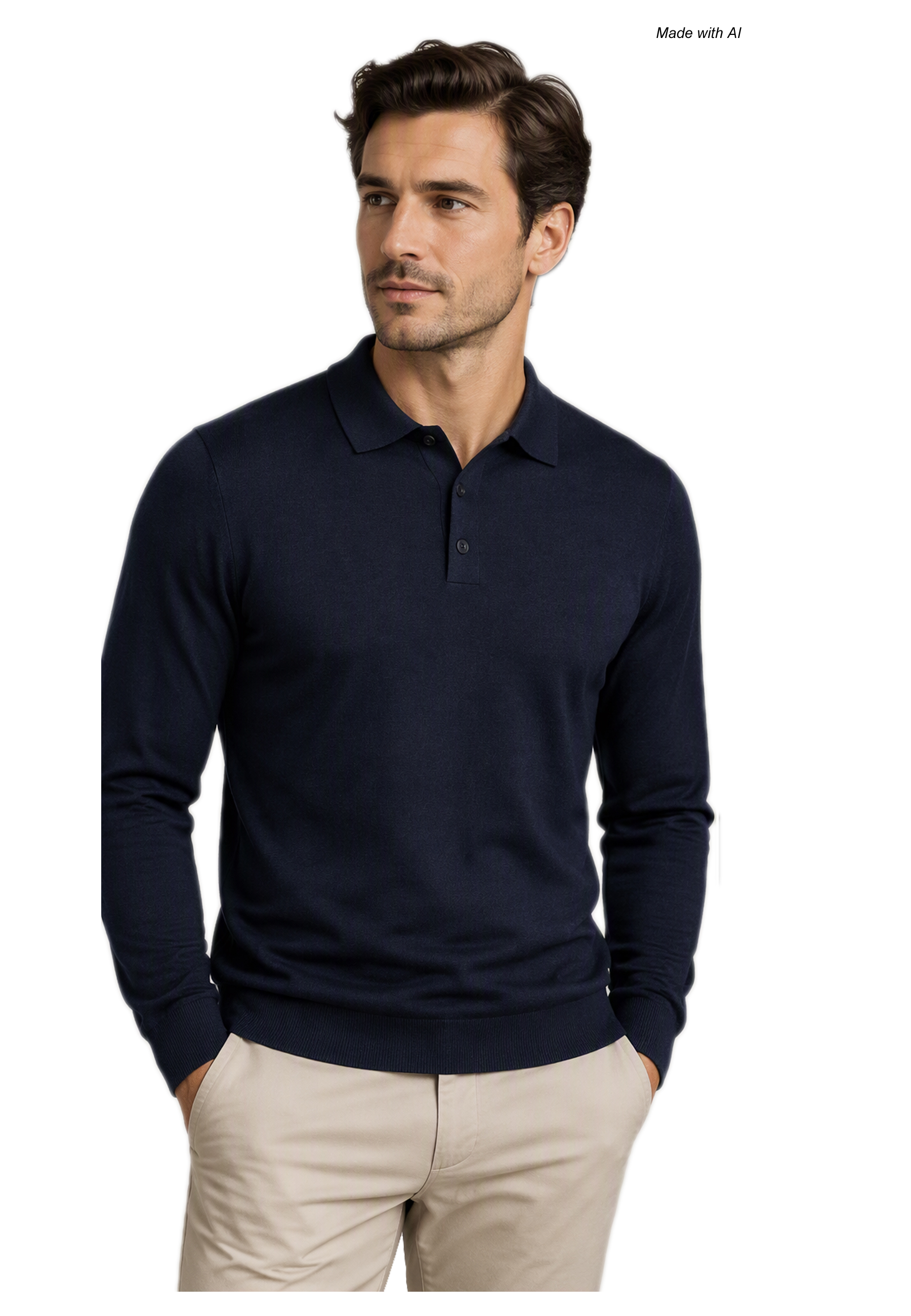 Fynch-Hatton Langarmpolo Merinowolle XL