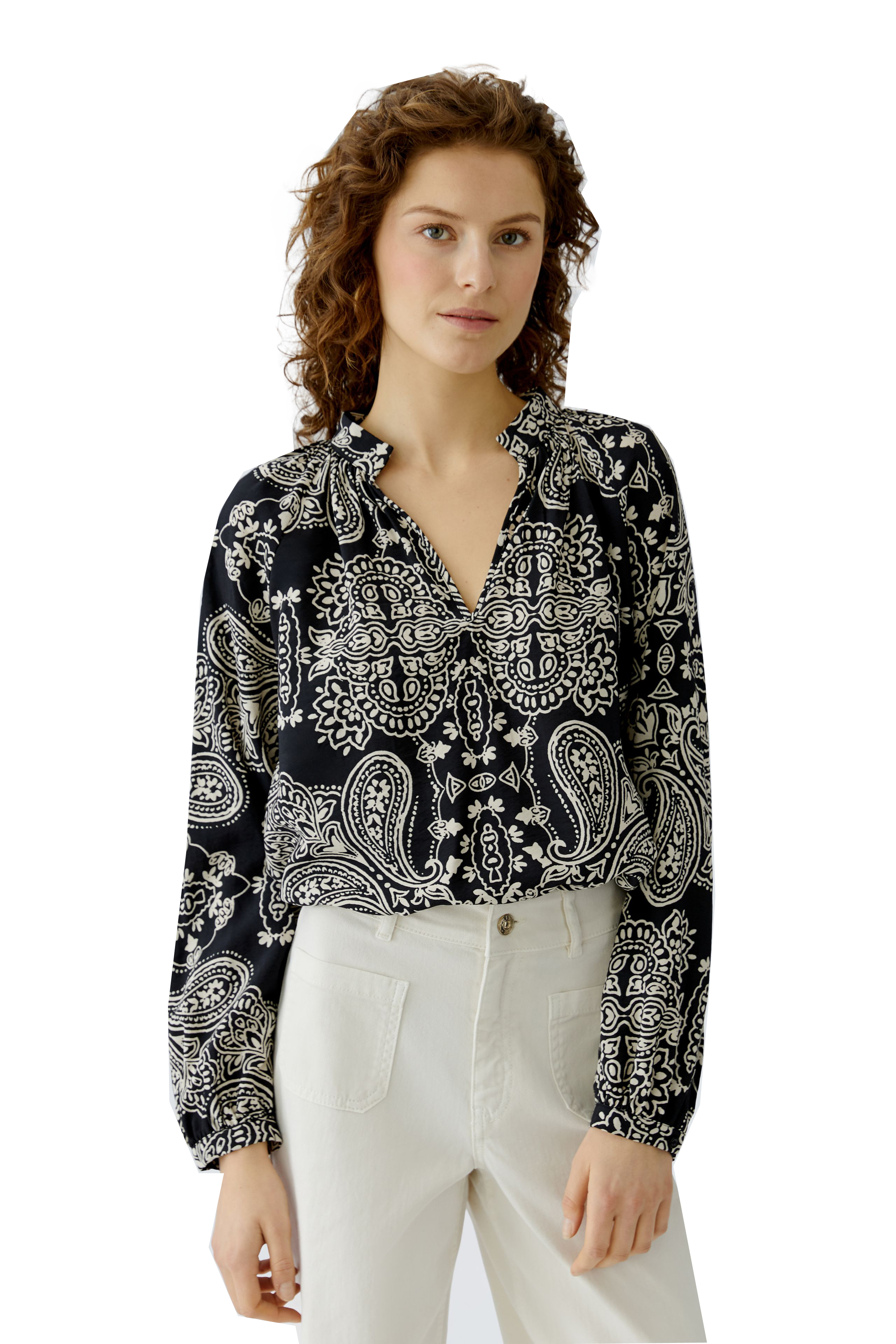 Oui lässige Printbluse aus weicher Viskosemischung