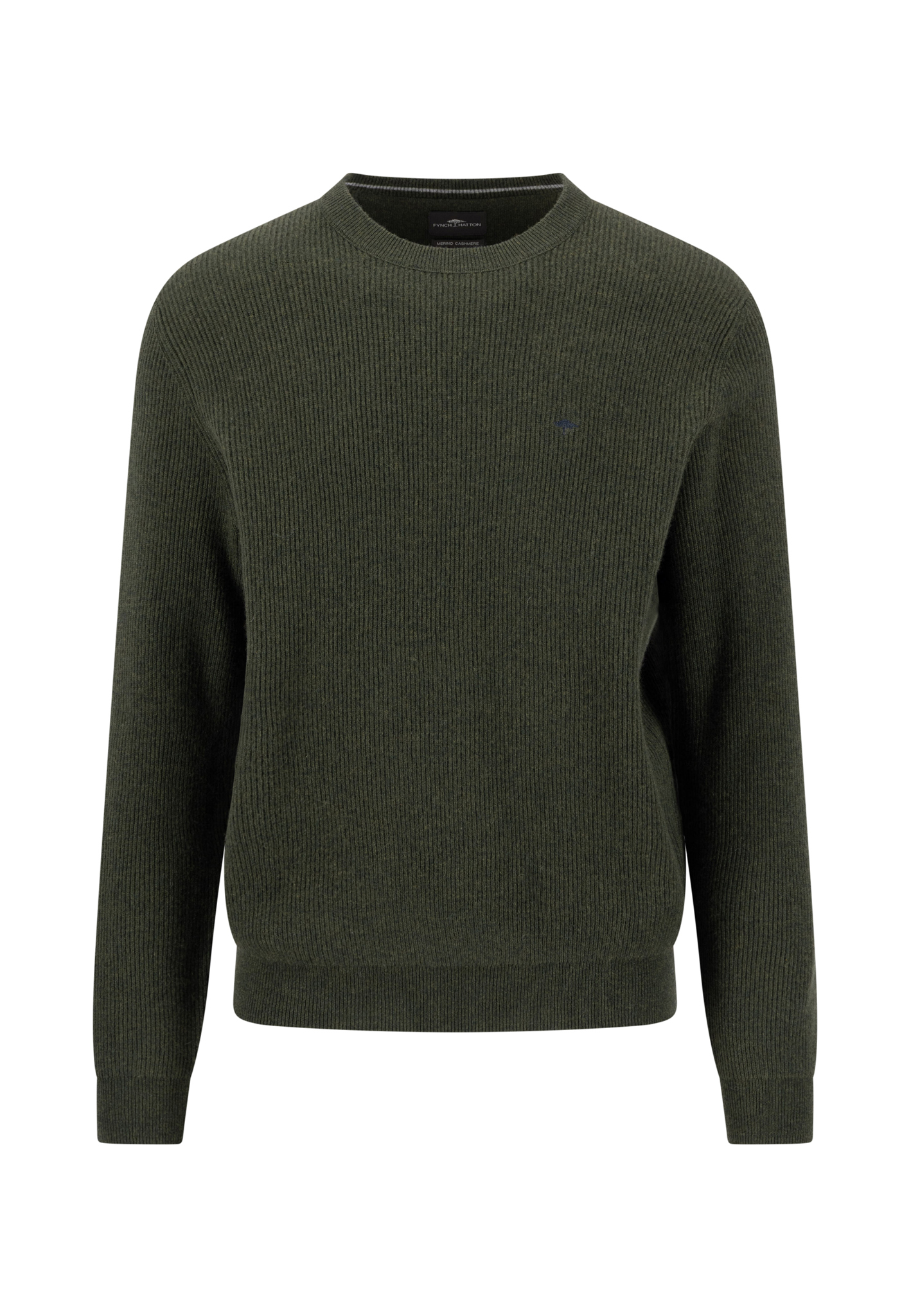 Fynch-Hatton Herrenpullover Wolle - dunkelgrün XXL