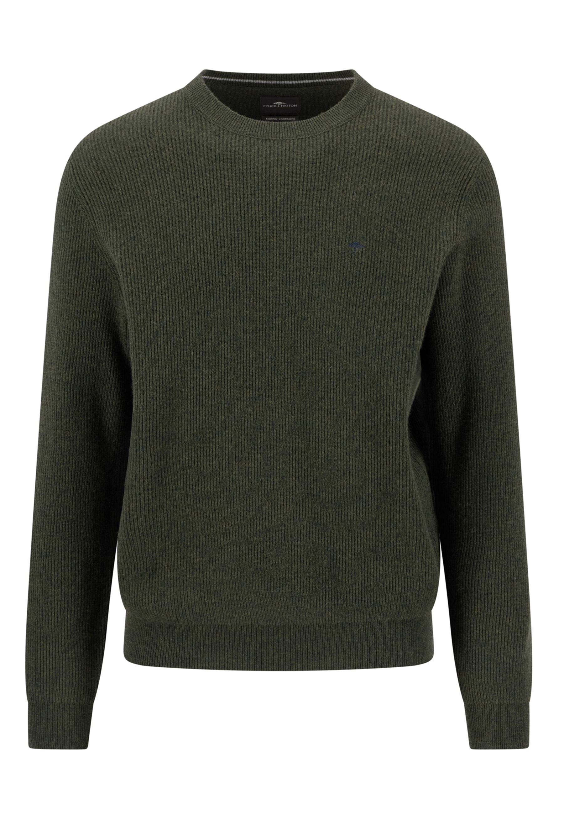 Fynch-Hatton Herrenpullover Wolle - dunkelgrün XXL