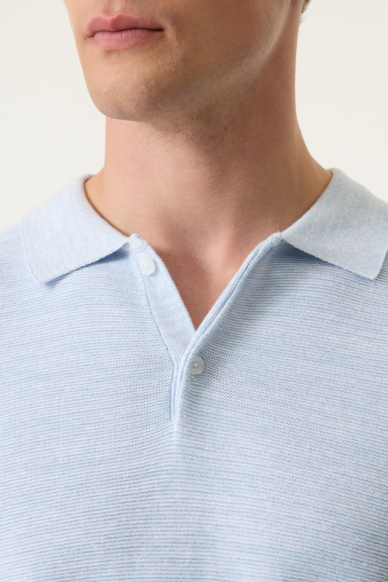 Garcia Herren Strickpolo - hellblau