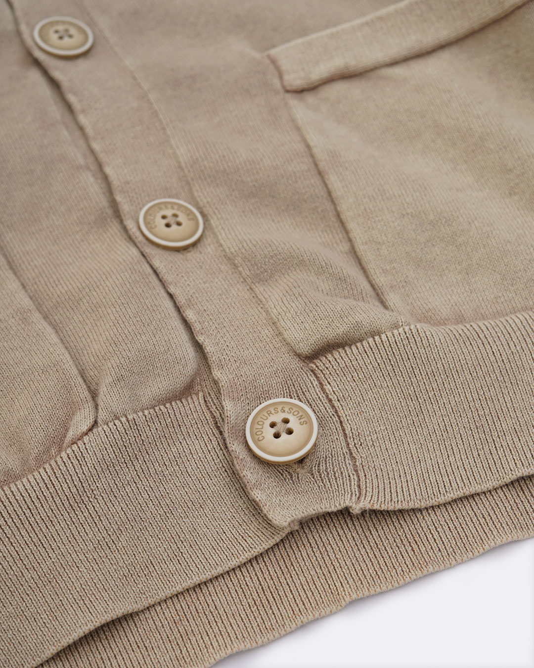 Colours & Sons Herren Cardigan - beige L