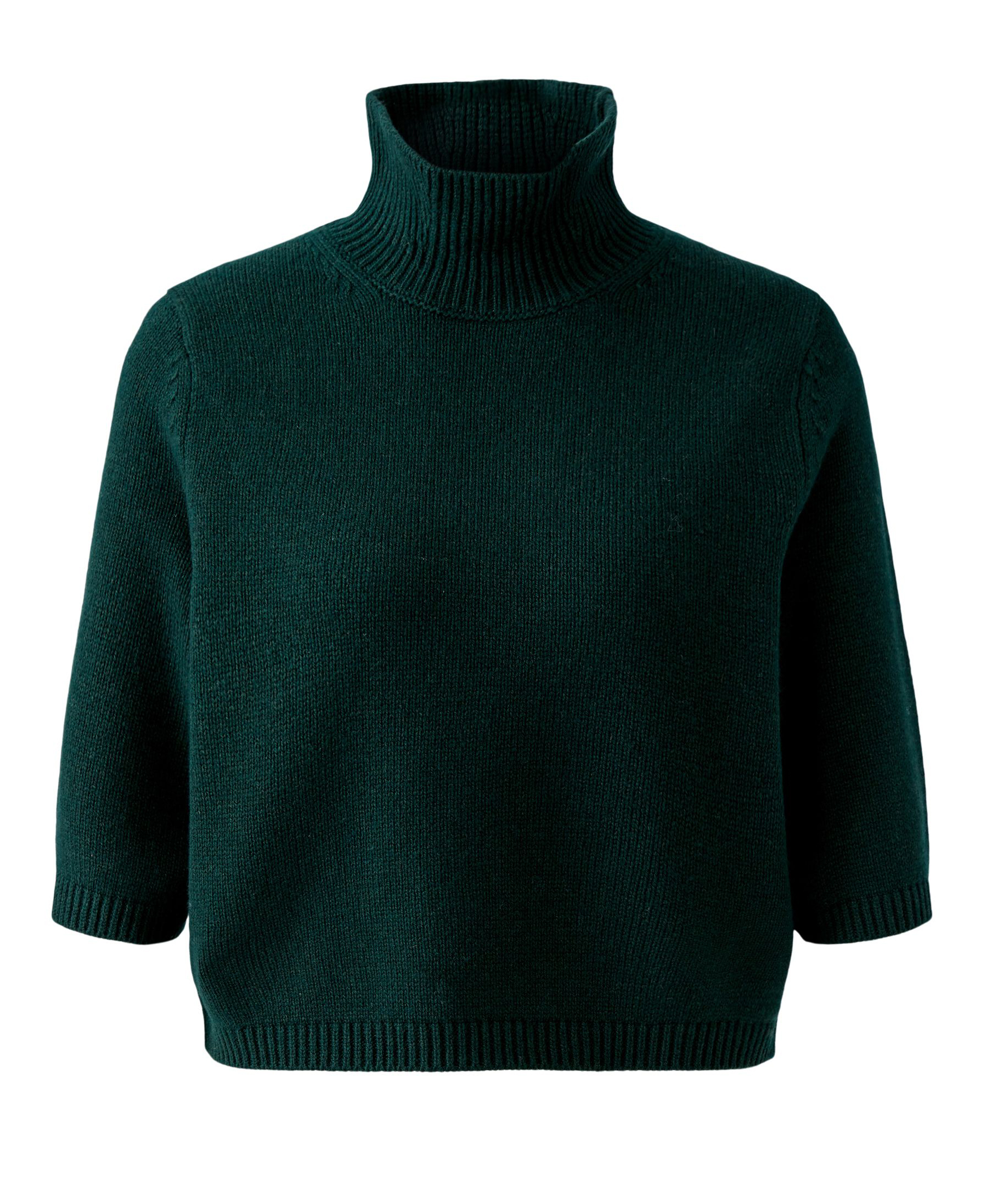 Oui Rollkragenpullover in Tannengrün 3/4 Arm 42