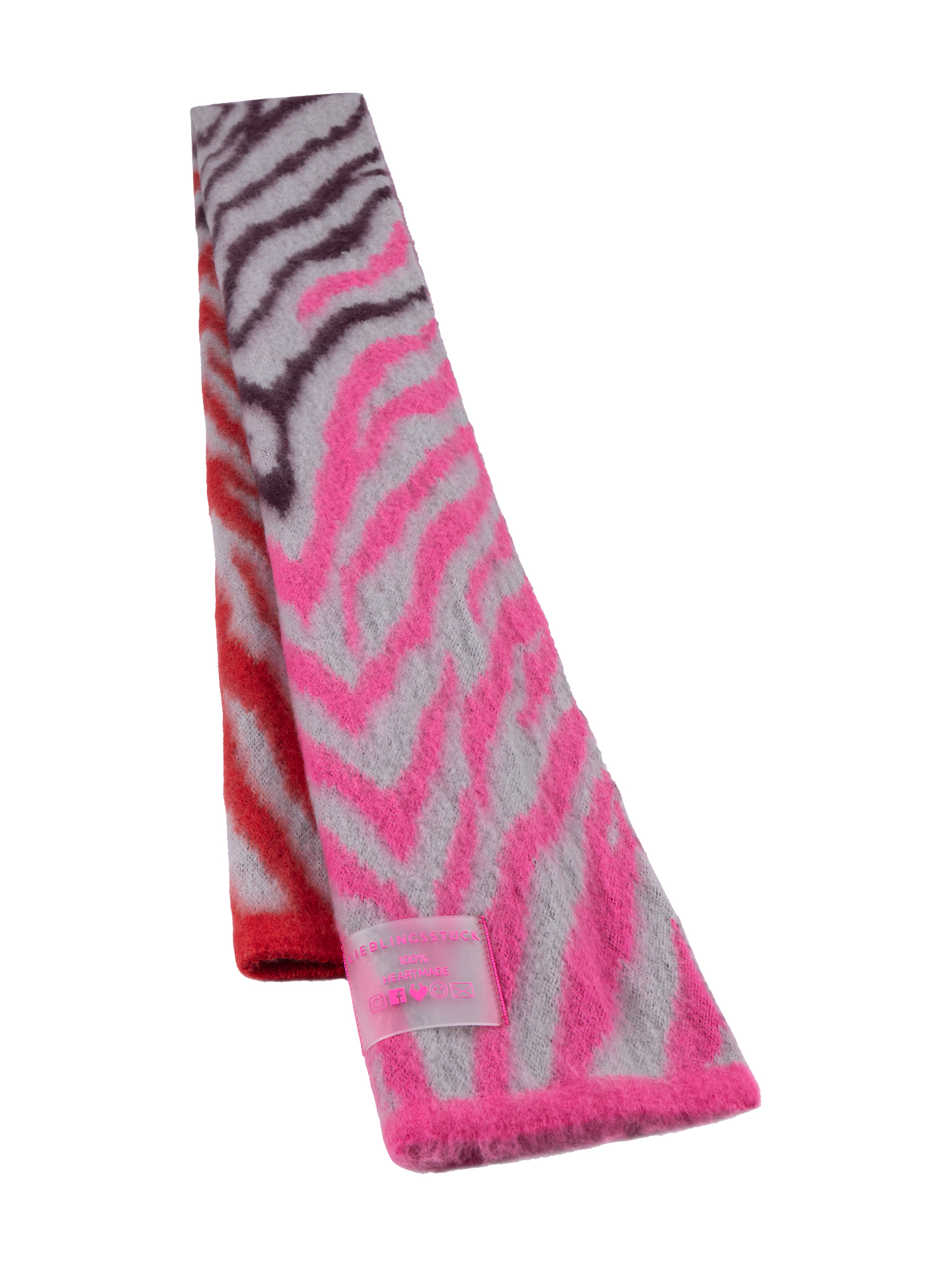 Lieblingsstück Damen Schal – Zebra‑Muster Pink / Rot / Grau