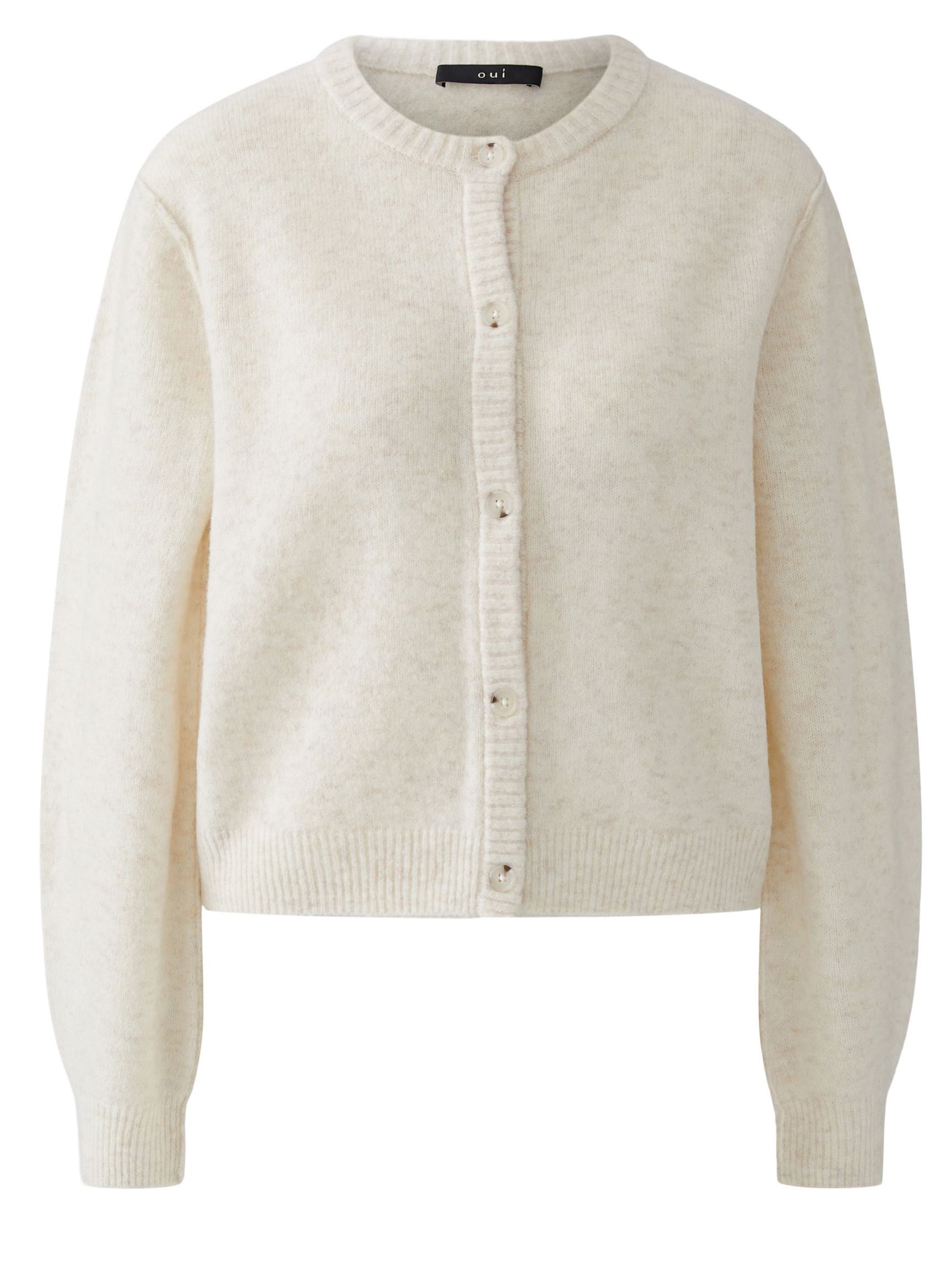 Oui Strickjacke ILAYA - super soft - offwhite 38