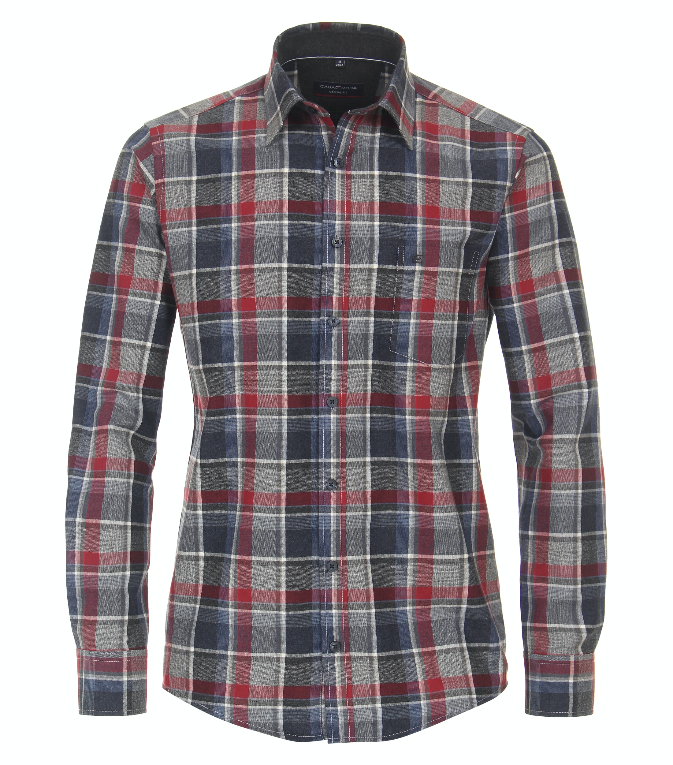 Casamoda Herren Hemd Casual fit kariert - rot M