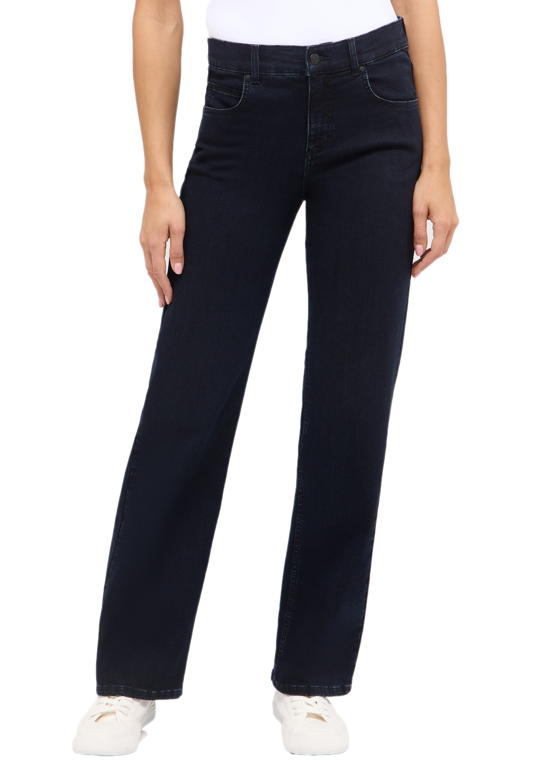 Angels Damen Jeans Lara – Straight Fit, Dark Blue Denim 38