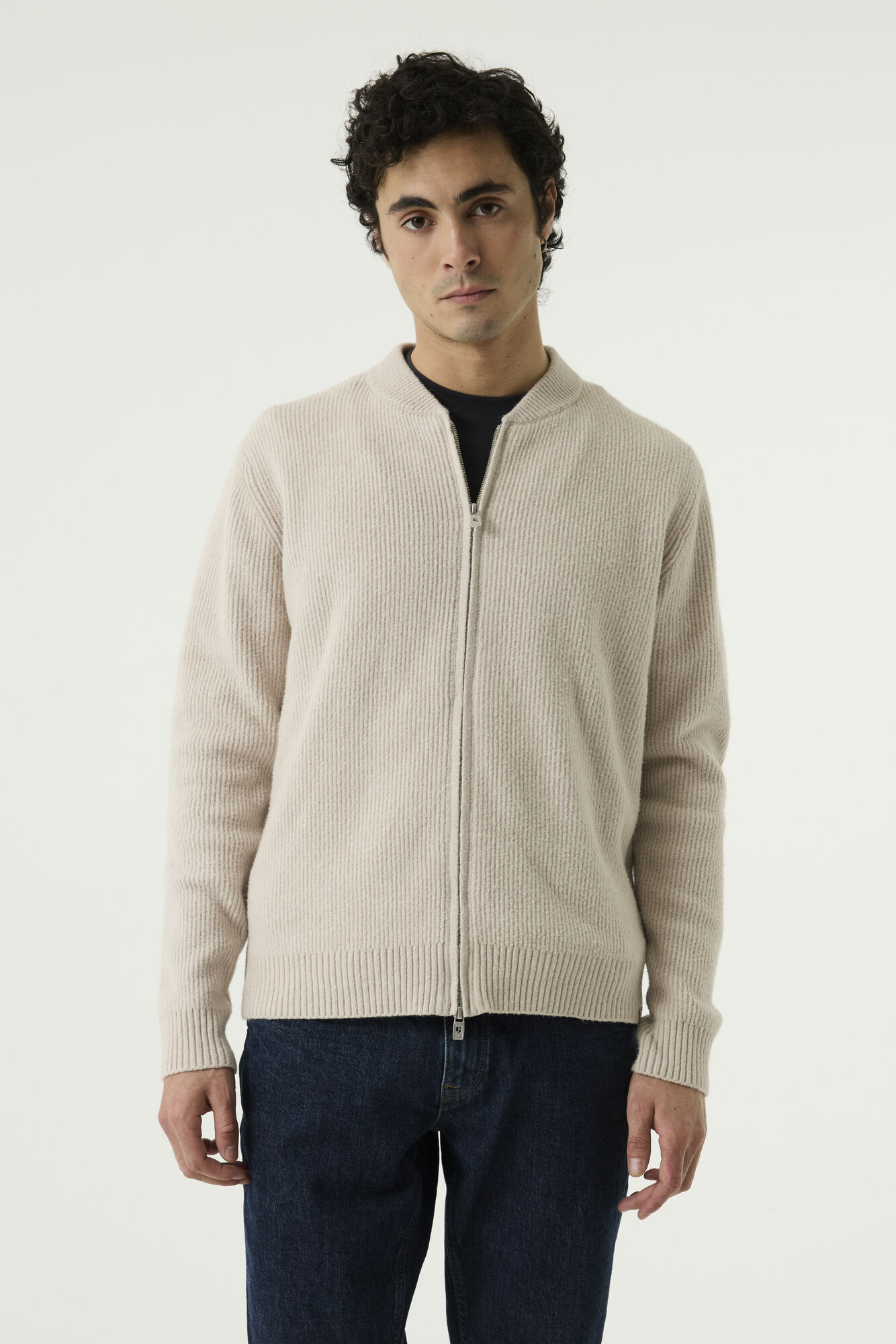 Garcia Herren Strickjacke Rippenstruktur