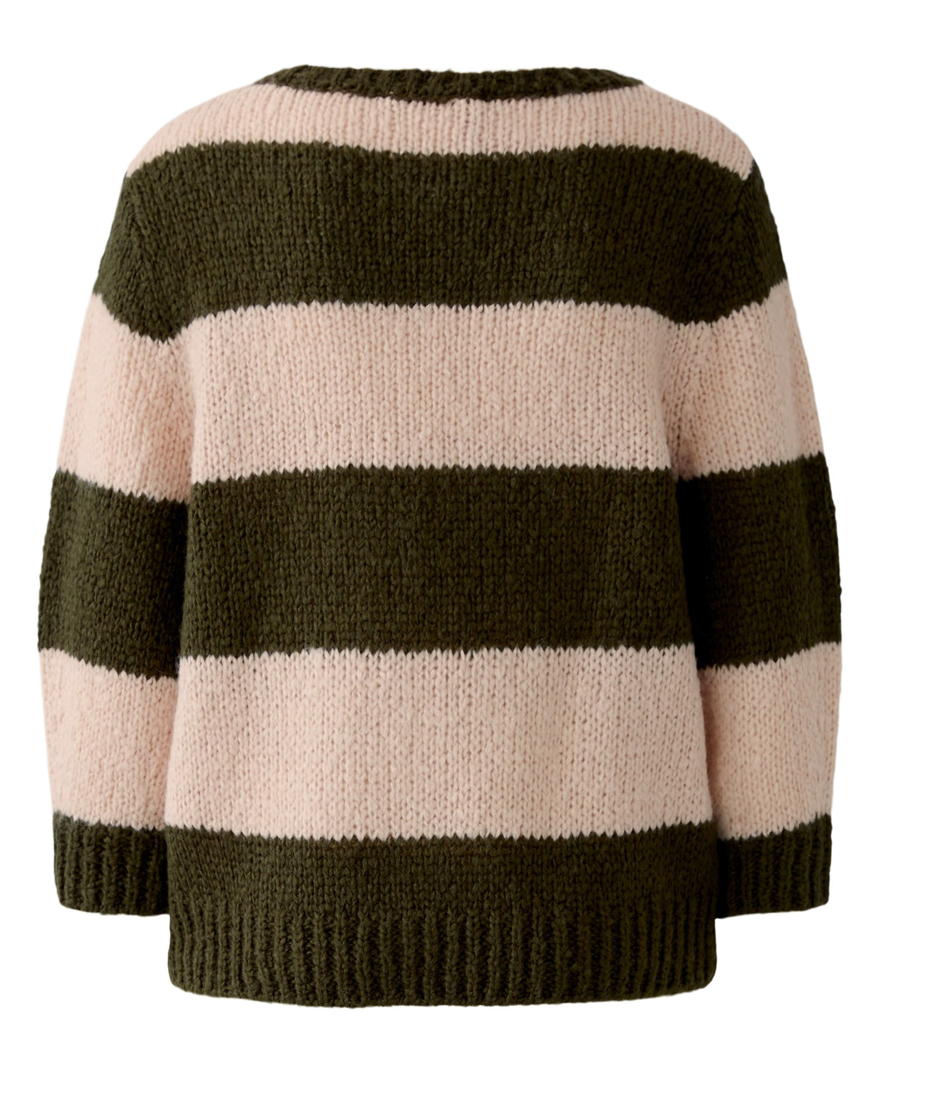 Oui Pullover mit verkürztem Arm - lässig in Blockstreifen