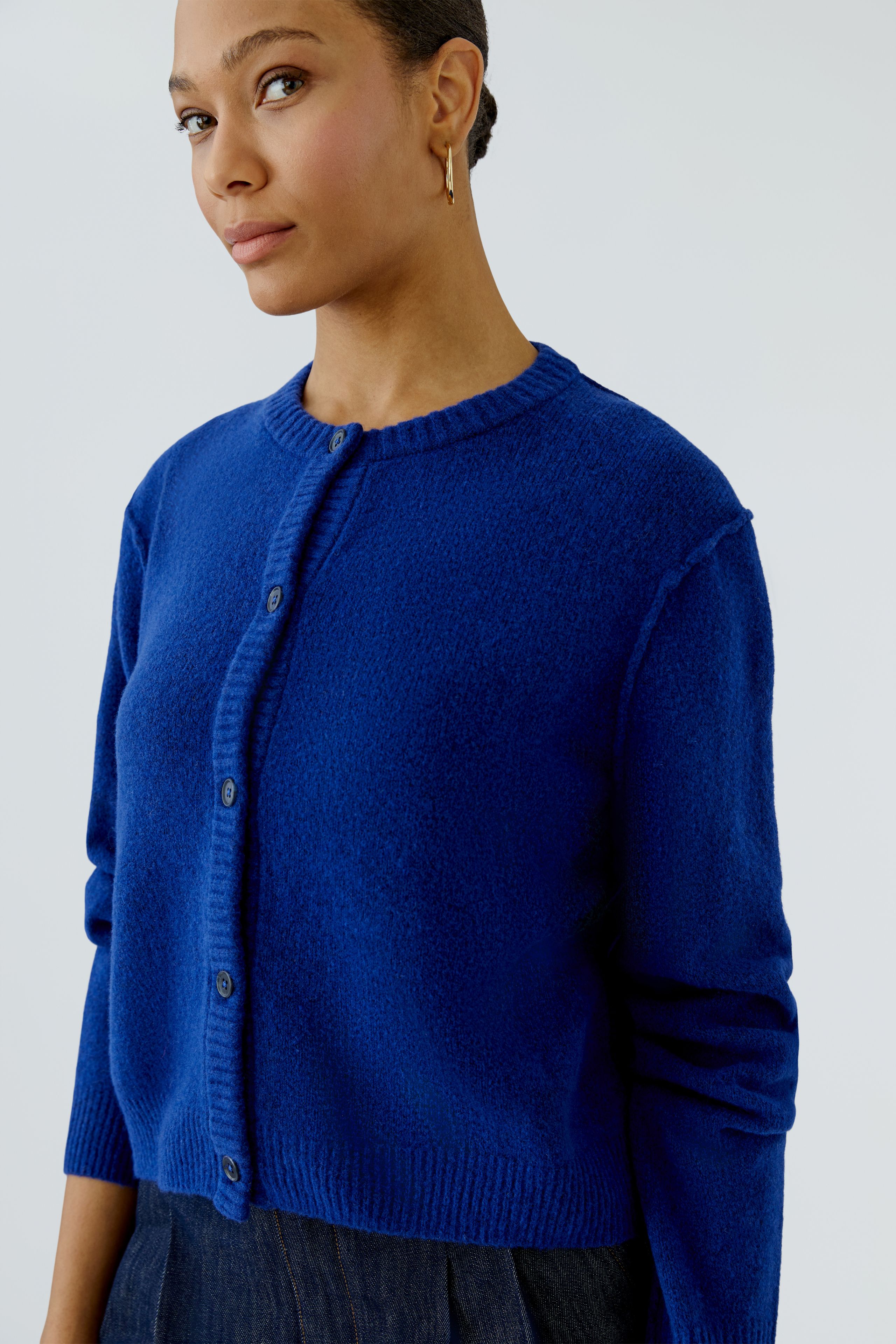 Oui Strickjacke ILAYA - super soft - Royalblau 44